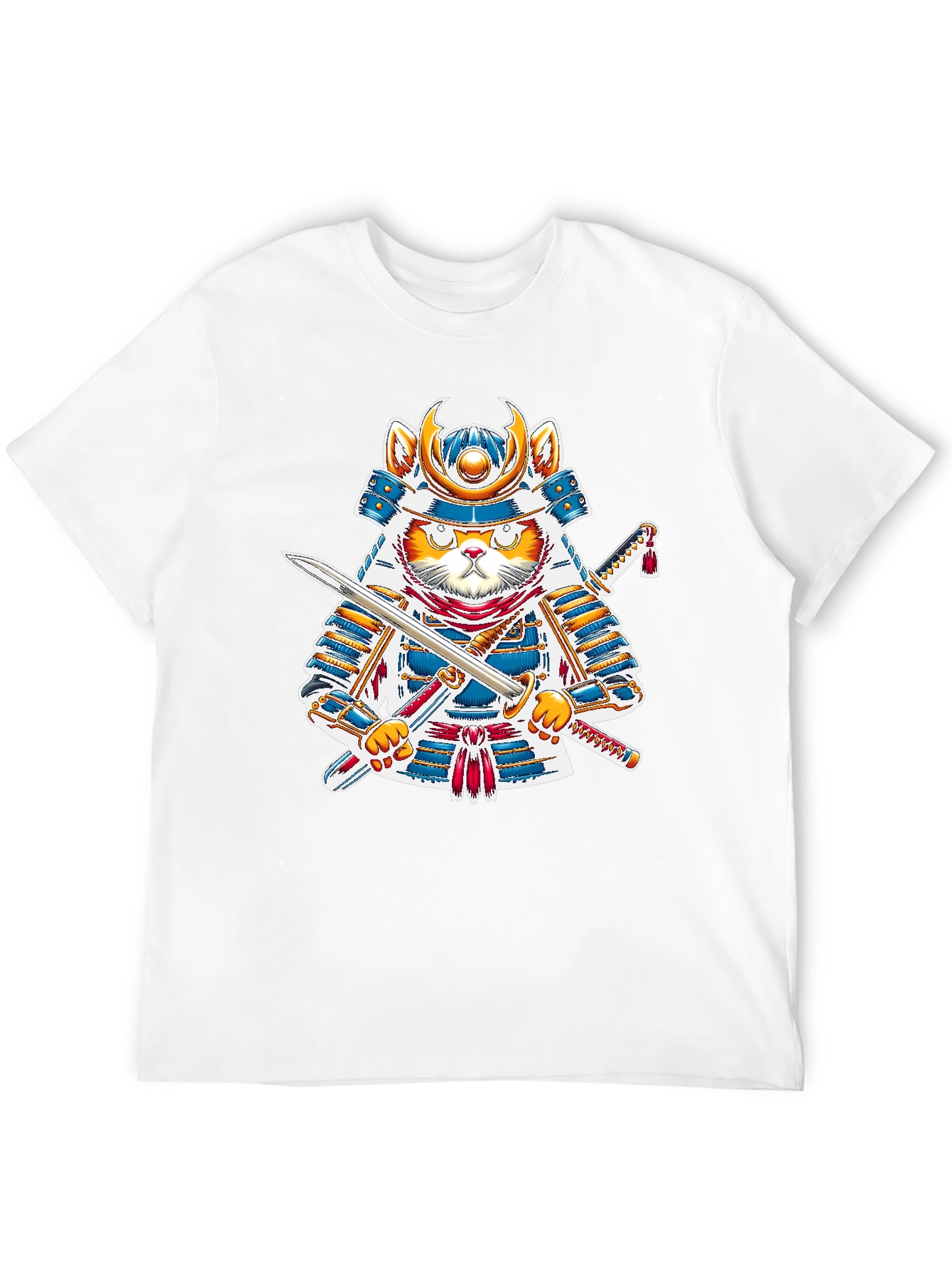 Black Samurai Cat T-Shirt - Warrior Kitten Graphic Tee view 12