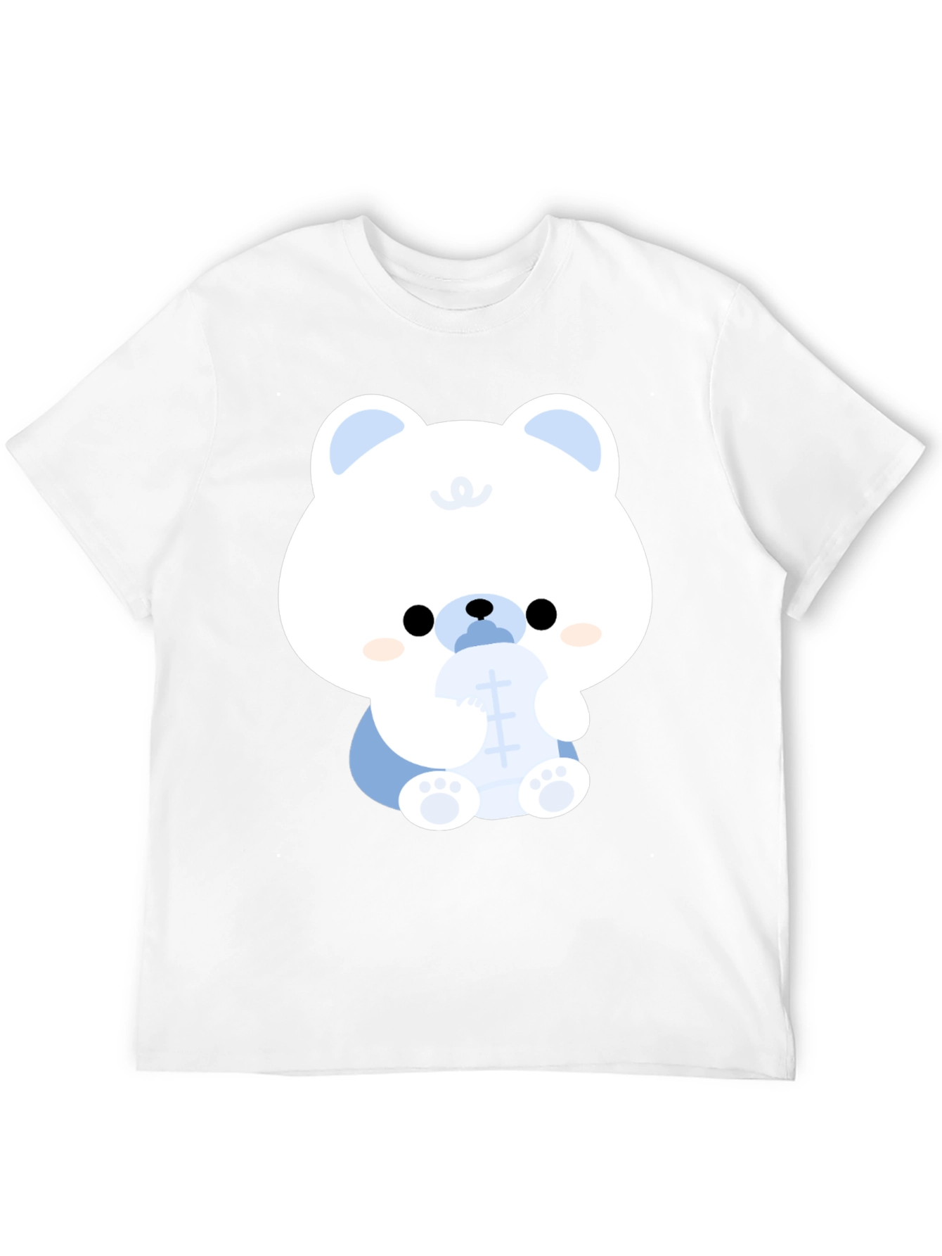 Black Cute Cartoon Bear Black T-Shirt view 12