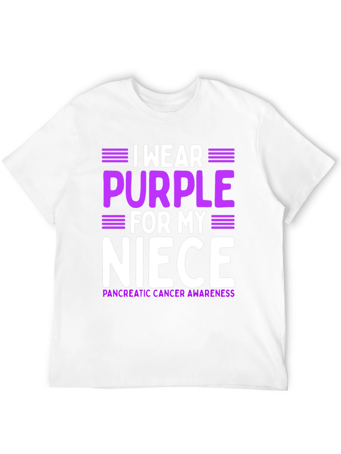 Black I Wear Purple For My Niece T-Shirt Pancreatic Cancer Awareness view 12