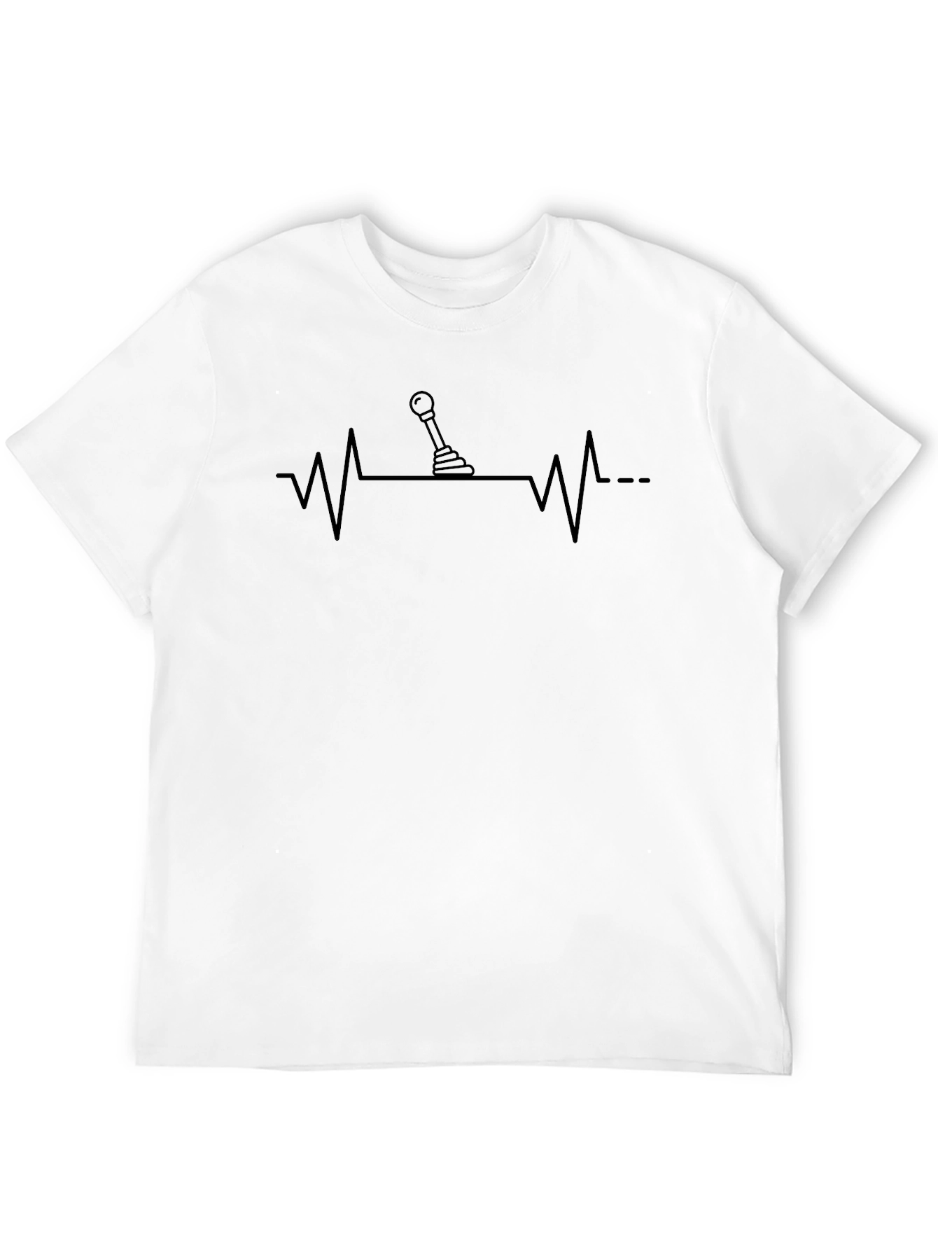 Black Manual Transmission Heartbeat T-Shirt view 12