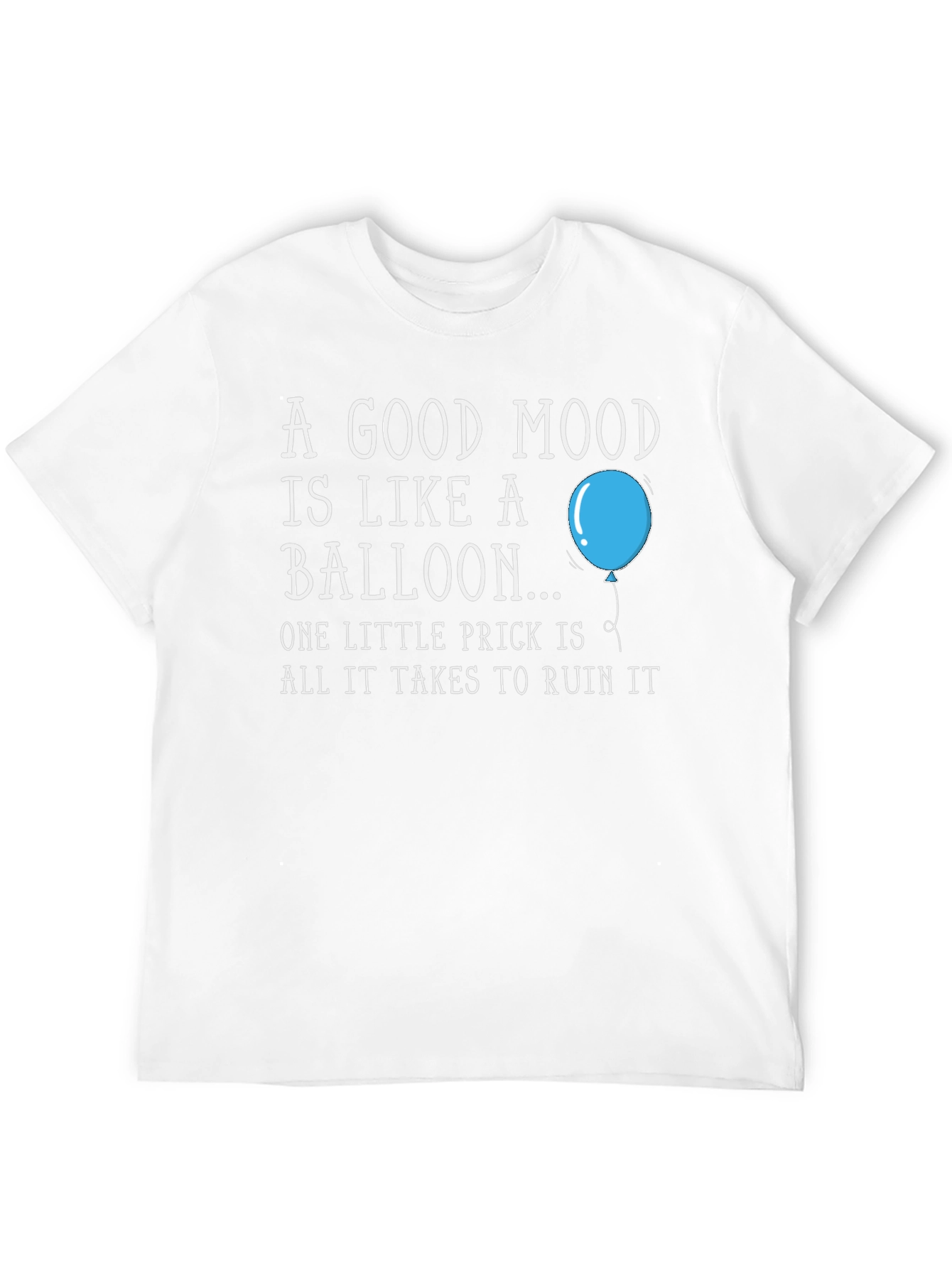 Black Good Mood Balloon Graphic T-Shirt - Funny Humor Tee view 12