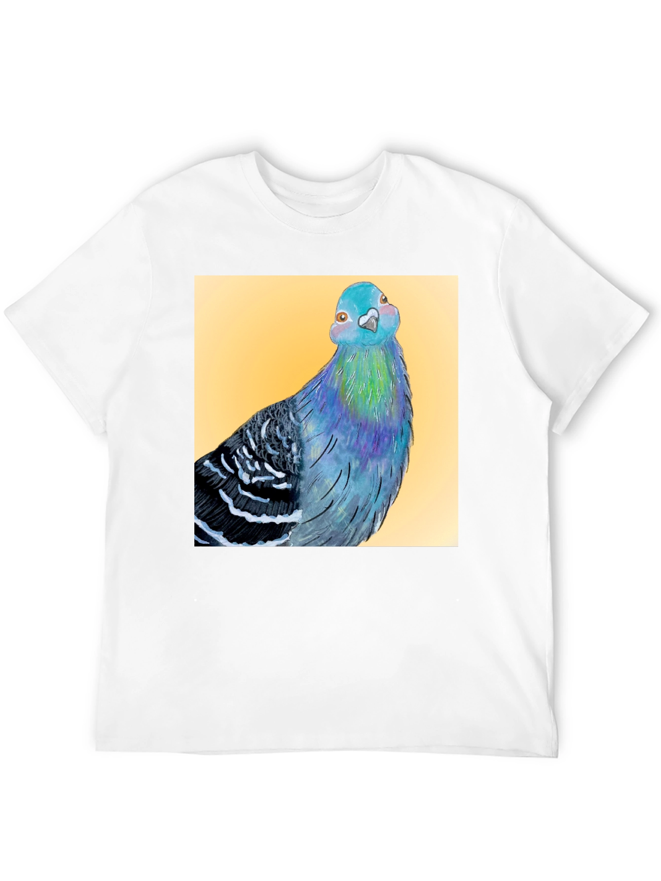 Black Pigeon Graphic T-Shirt - Unique Bird Art Tee view 12