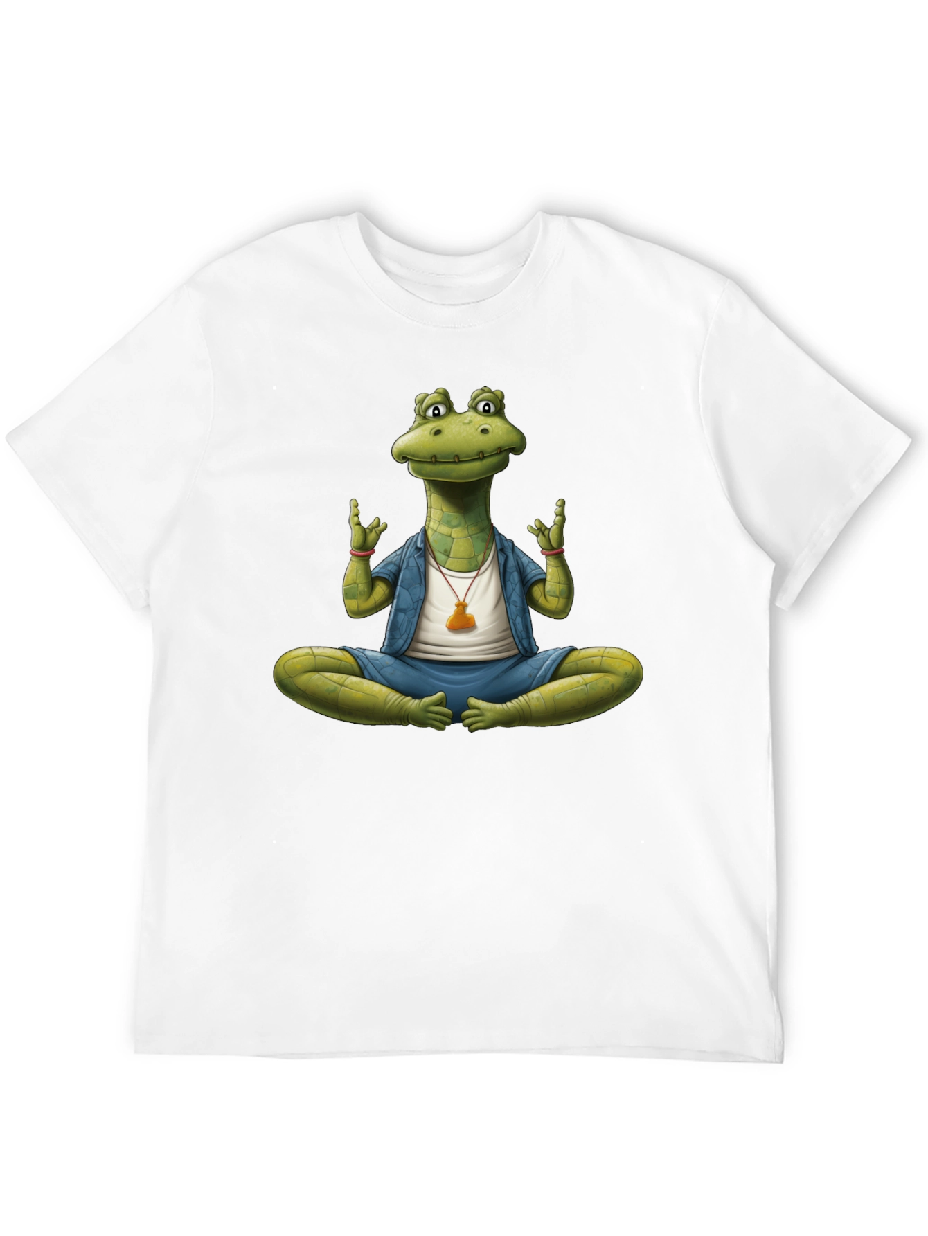Black Yoga Alligator T-Shirt - Meditating Reptile Tee view 12