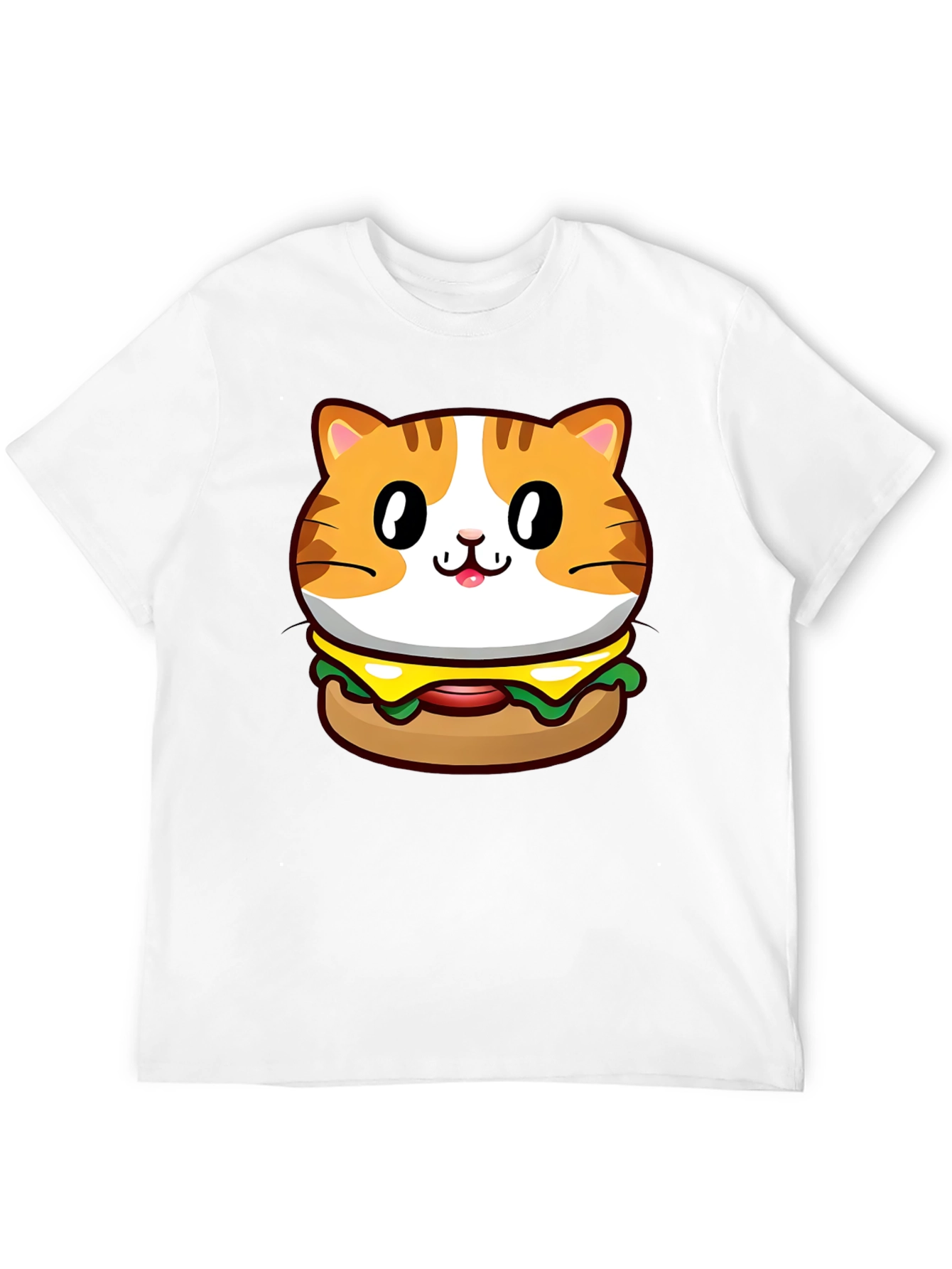 Black Cat Burger Graphic Tee - Unisex Black T-Shirt view 12