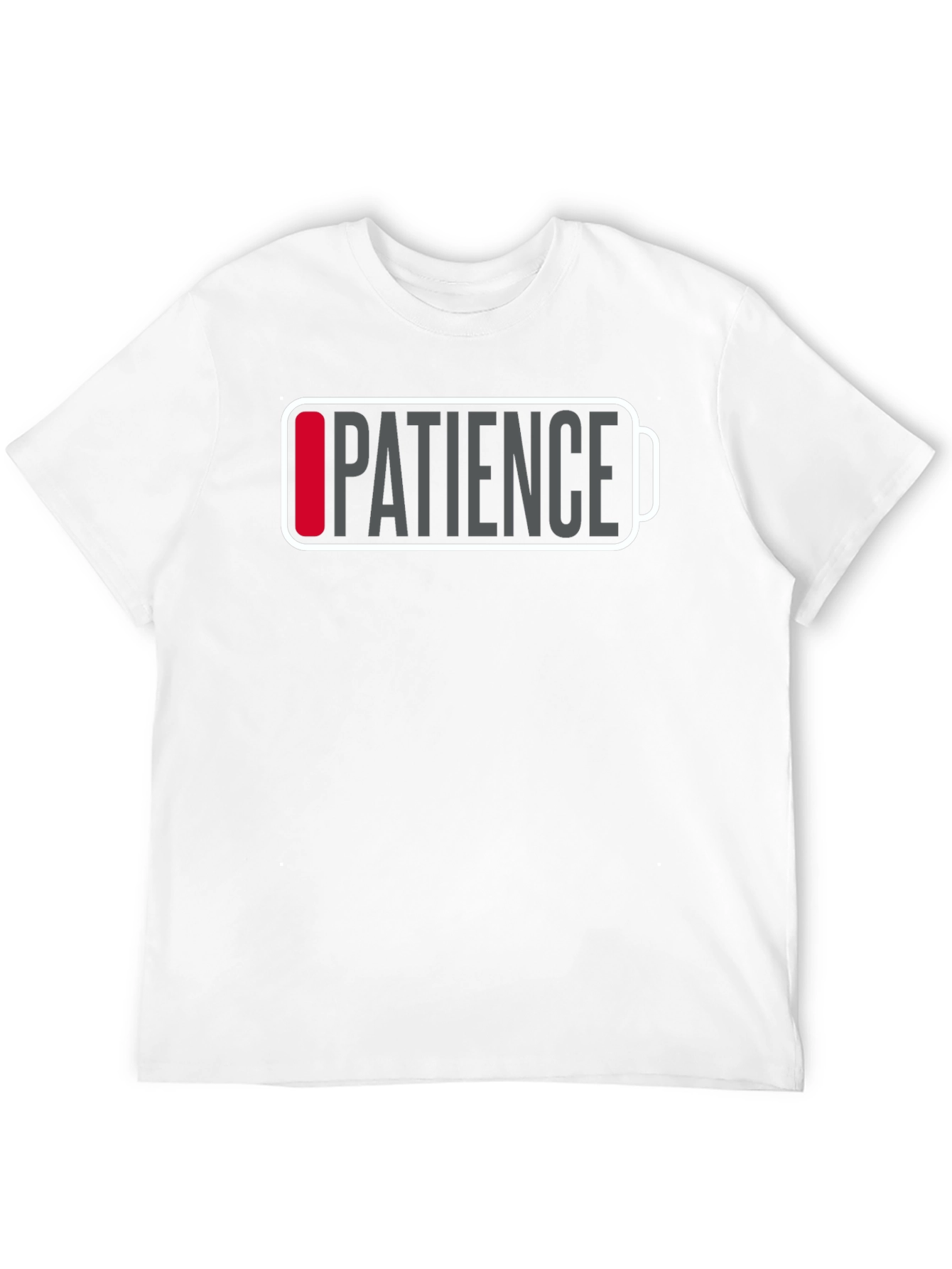 Black Patience Low Battery Funny Graphic T-Shirt view 12