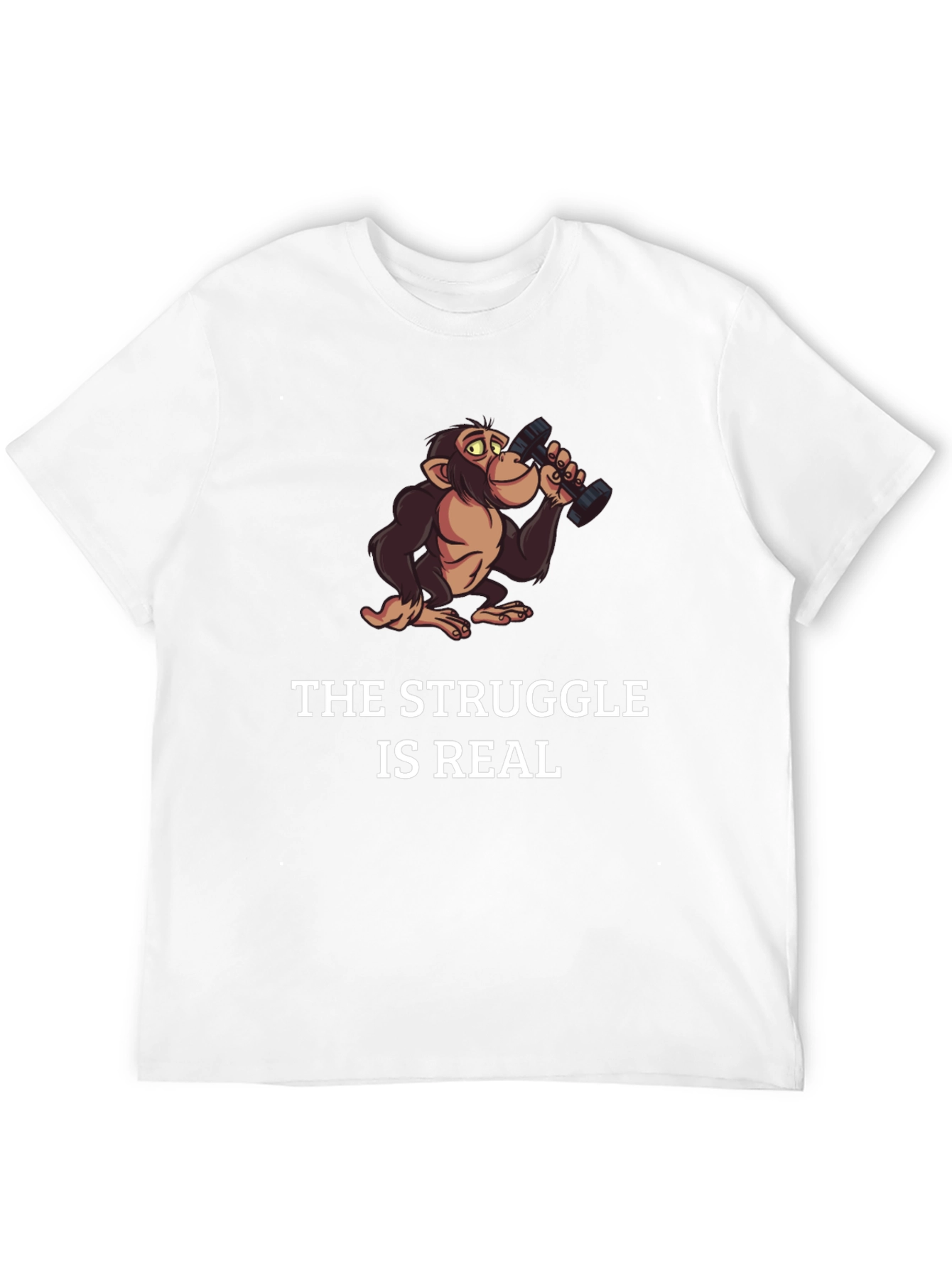 Black Funny Monkey The Struggle is Real Black T-Shirt view 12