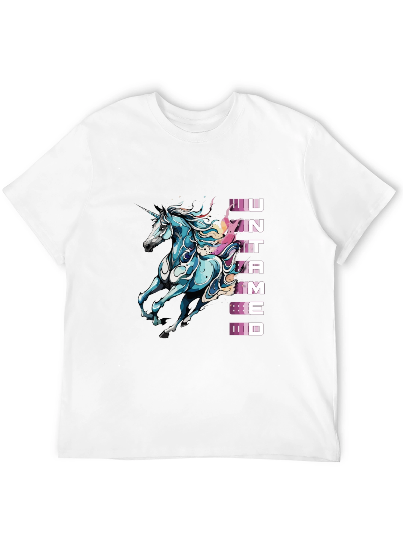 Black Untamed Unicorn Graphic Tee - Black Cotton Shirt view 12