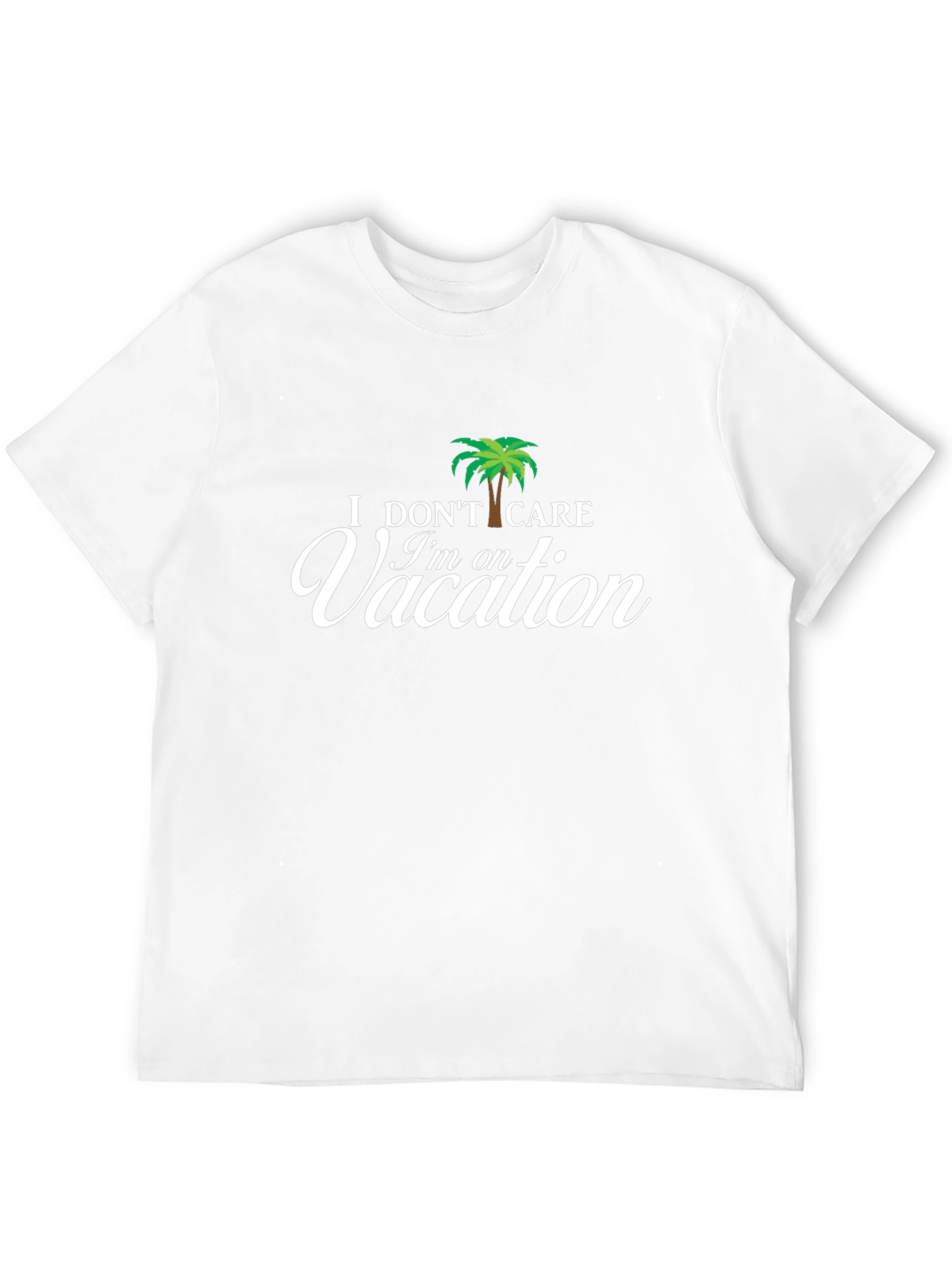 Black I Don't Care I'm on Vacation Palm Tree T-Shirt view 12