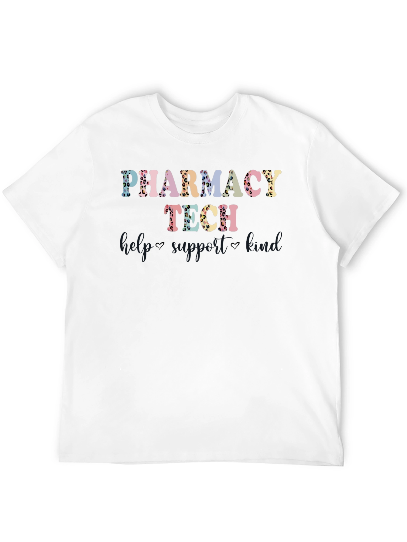 Black Pharmacy Tech T-Shirt - Leopard Print Design view 12