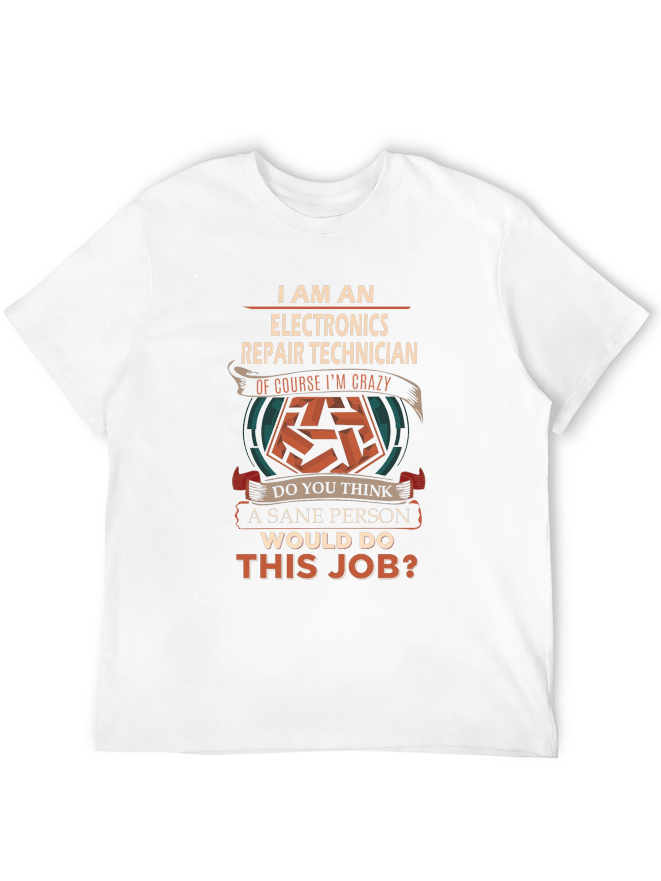 Black Electronics Repair Technician Crazy Job T-Shirt view 12