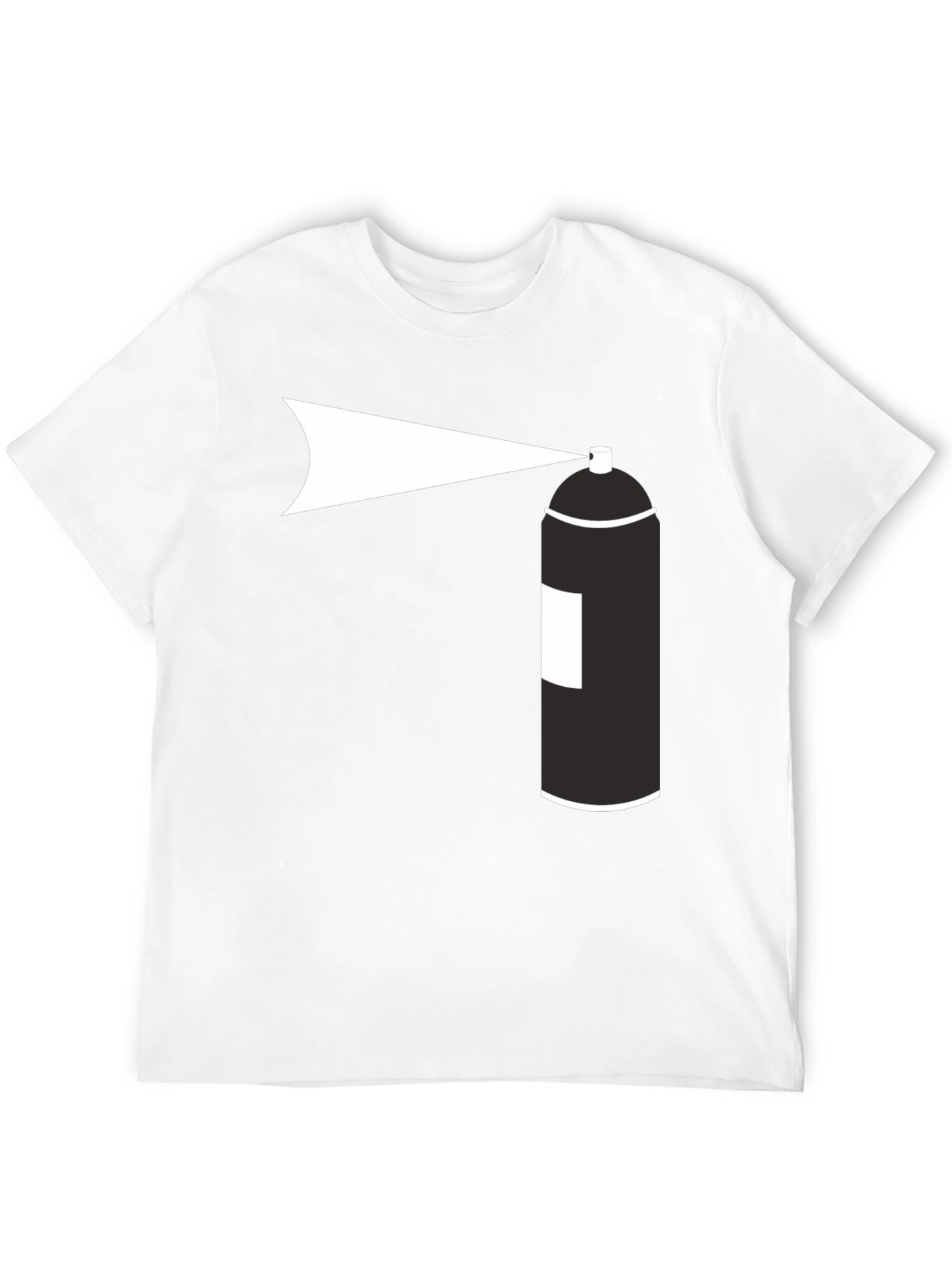 Black Spray Paint Graphic Tee - Black Cotton T-Shirt view 12