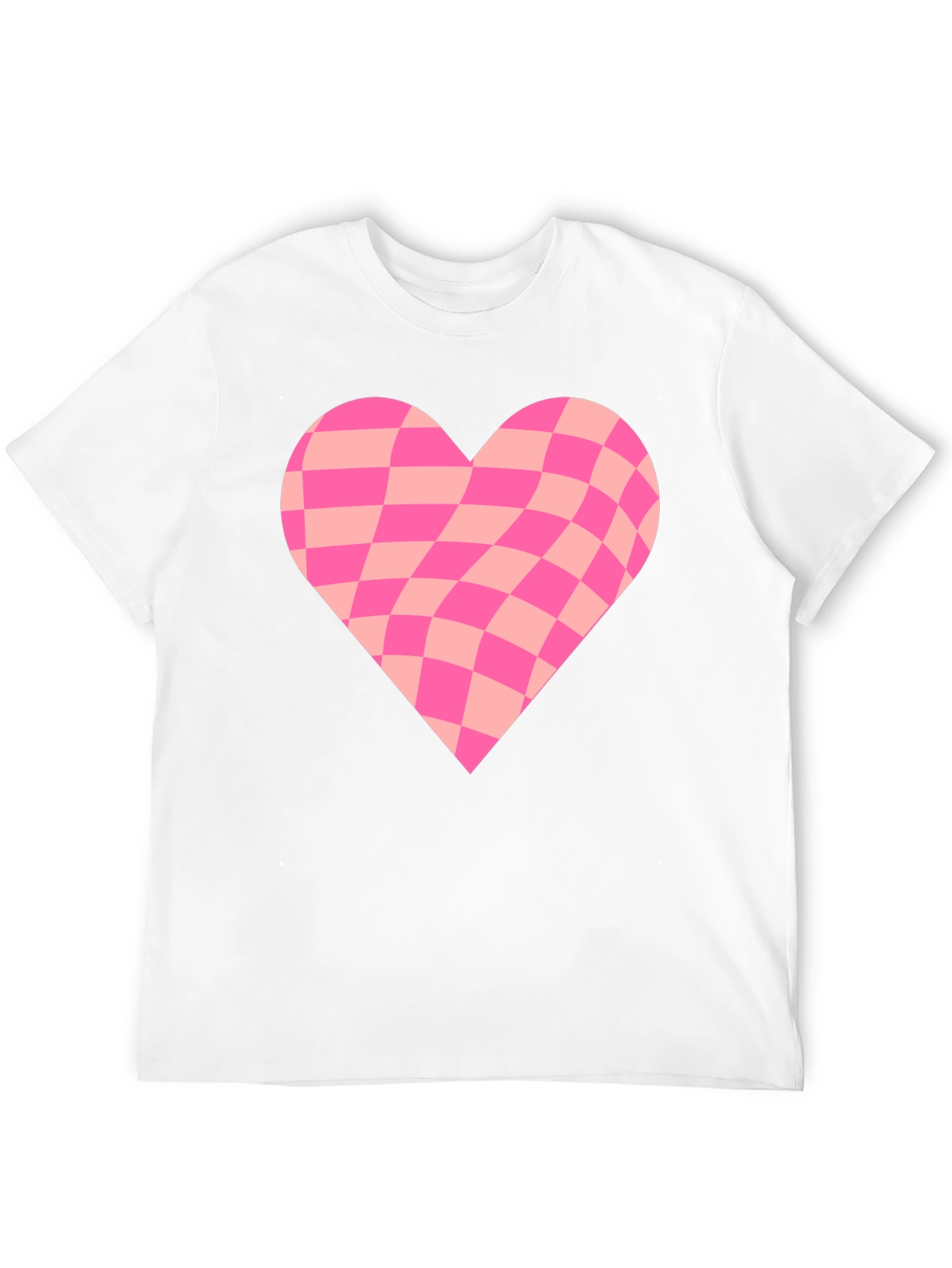 Black Warped Checkered Heart Graphic Tee - Black view 12