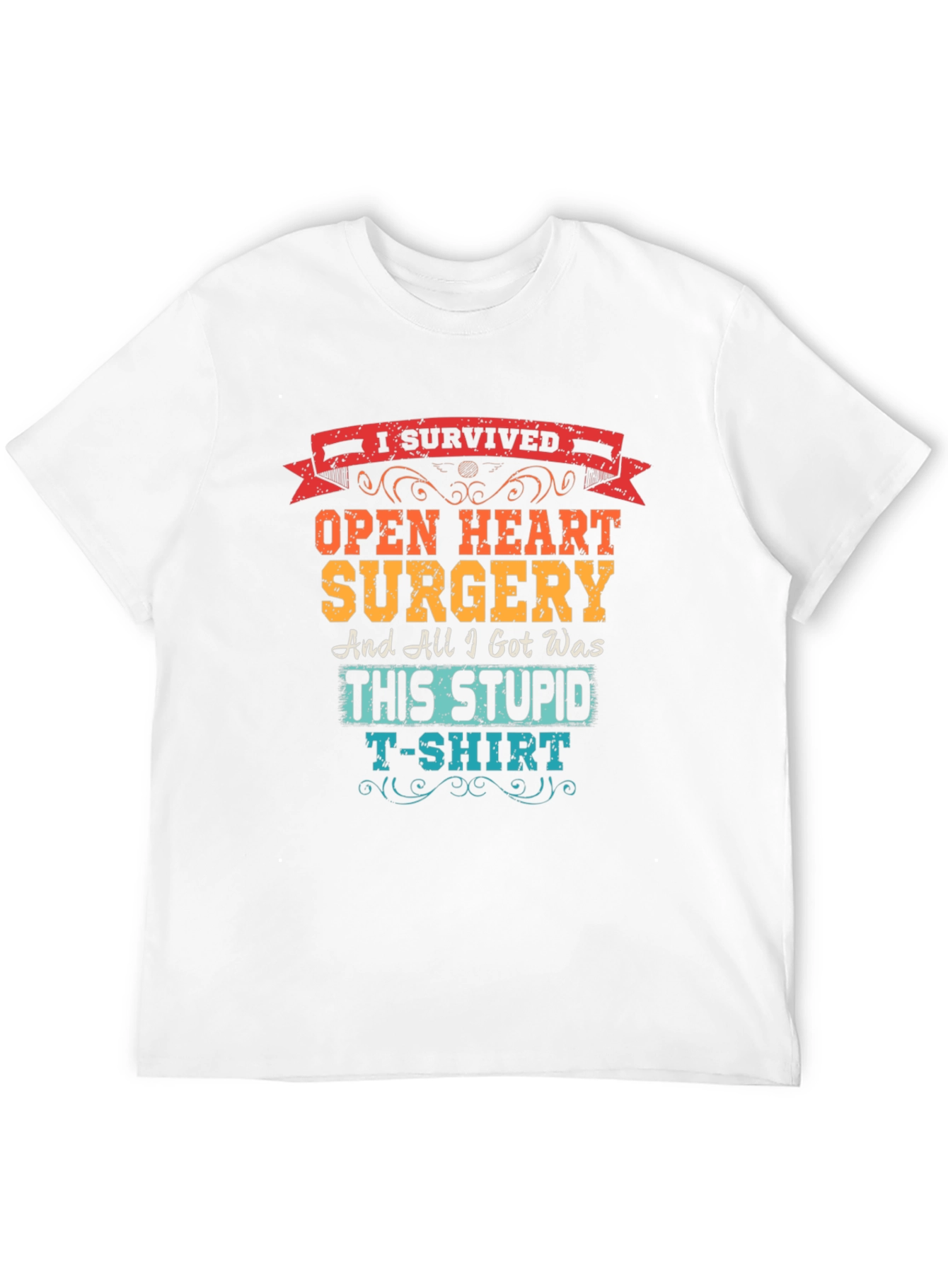 Black I Survived Open Heart Surgery T-Shirt view 12