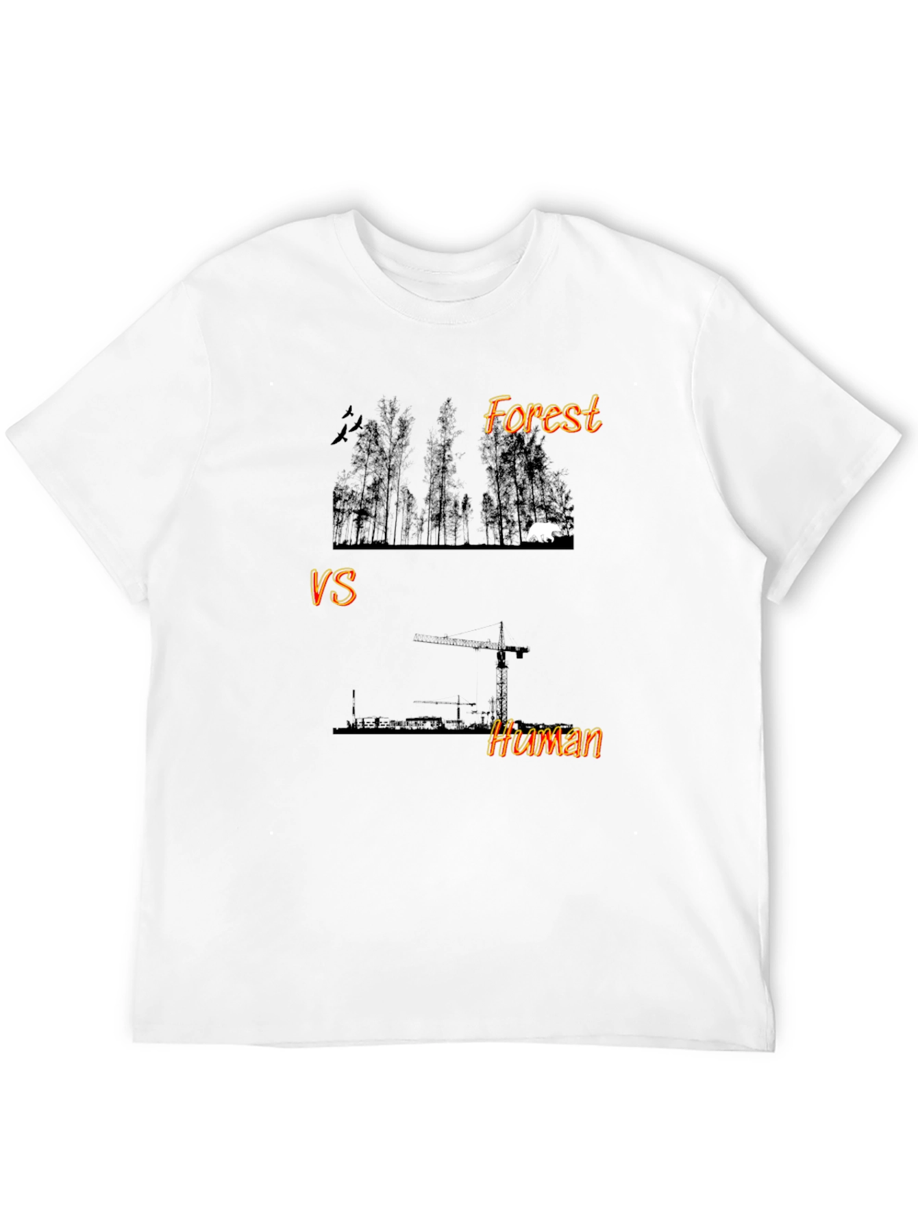 Black Forest vs Human Graphic Print Black T-Shirt view 12