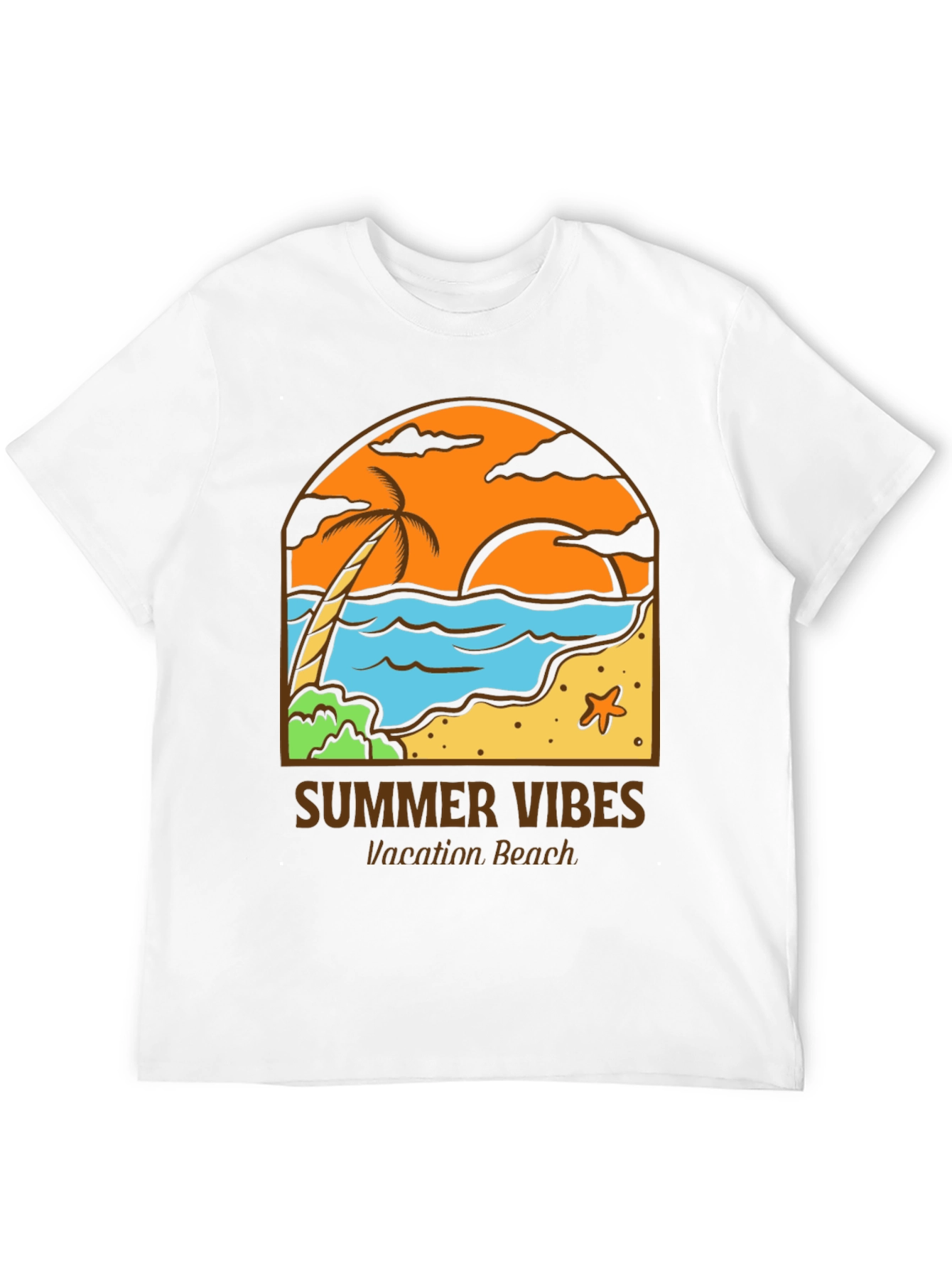 Black Summer Vibes Graphic Tee - Vacation Beach view 12