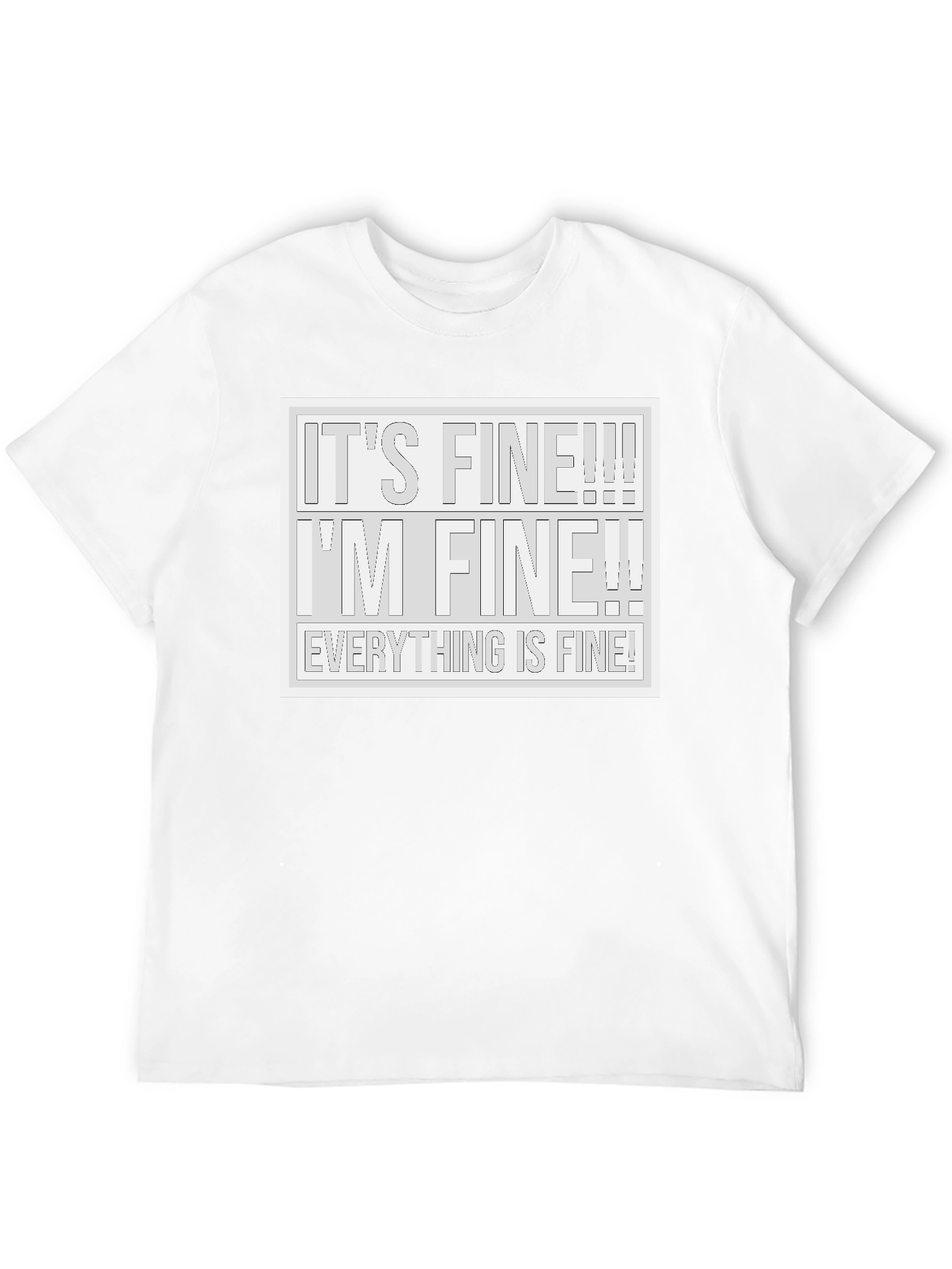 Black It's Fine! T-Shirt - Humorous Graphic Tee view 12