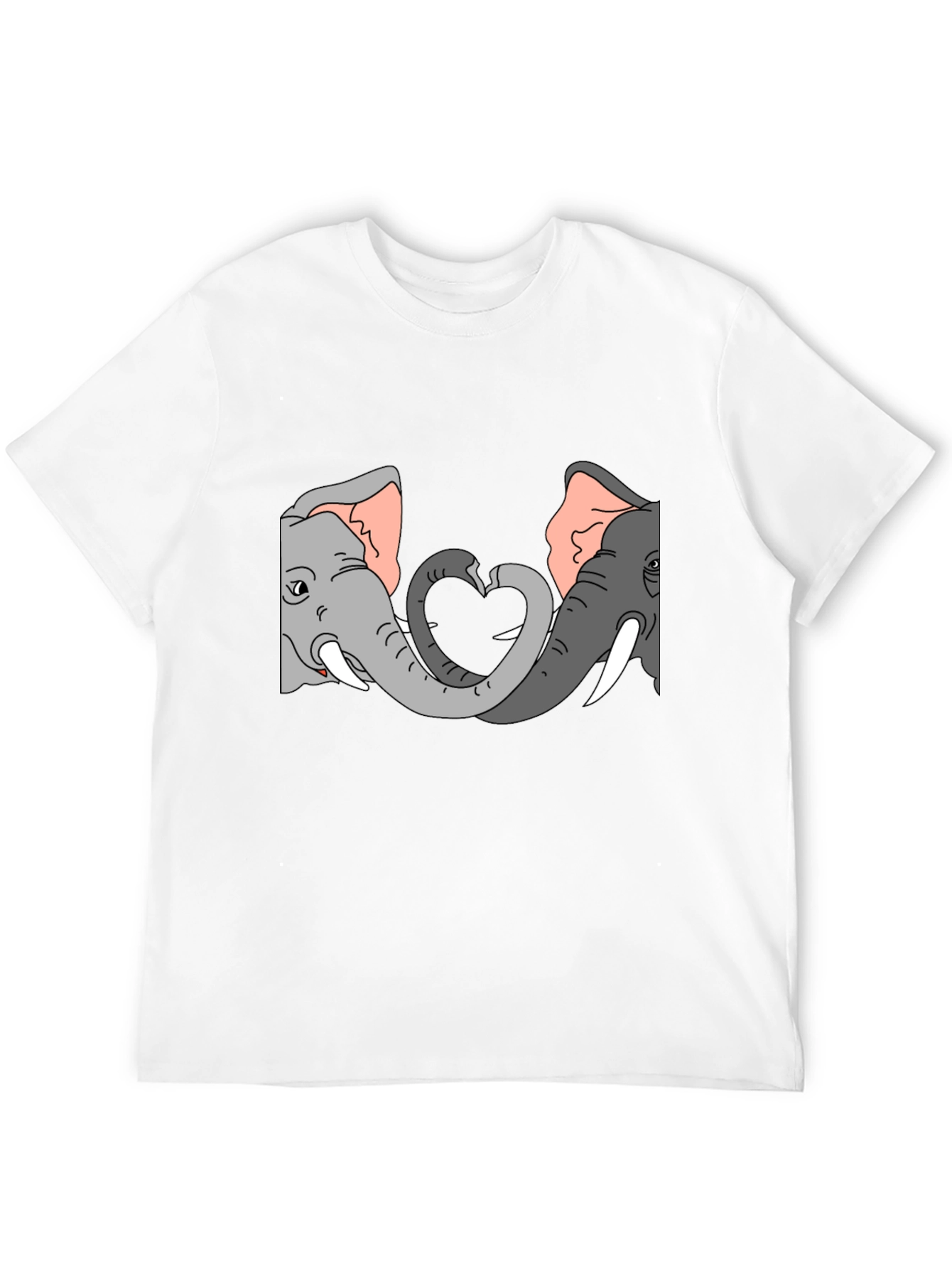 Black Elephant Love Heart Graphic Tee - Black view 12
