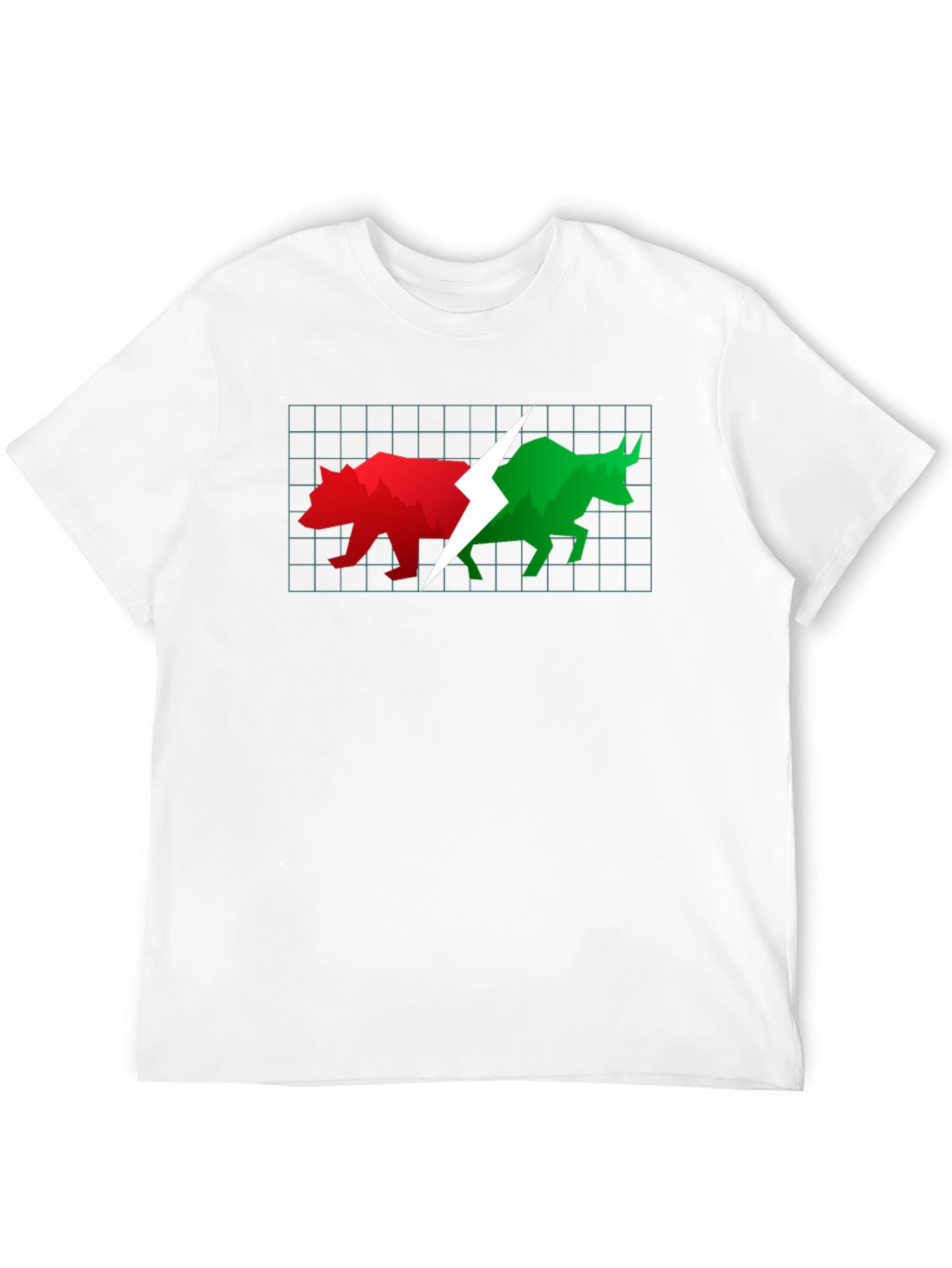 Black Stock Market Bull and Bear Black T-Shirt view 12