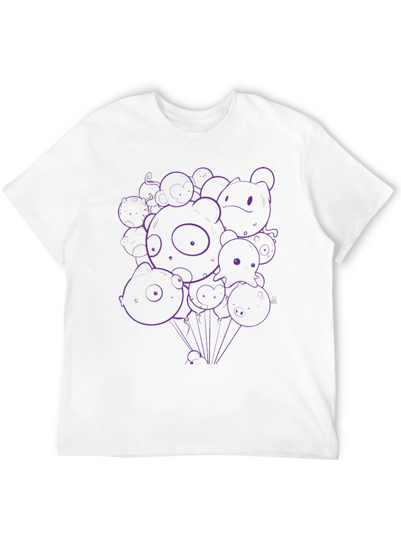 Black Cartoon Animal Balloons Graphic Tee view 12