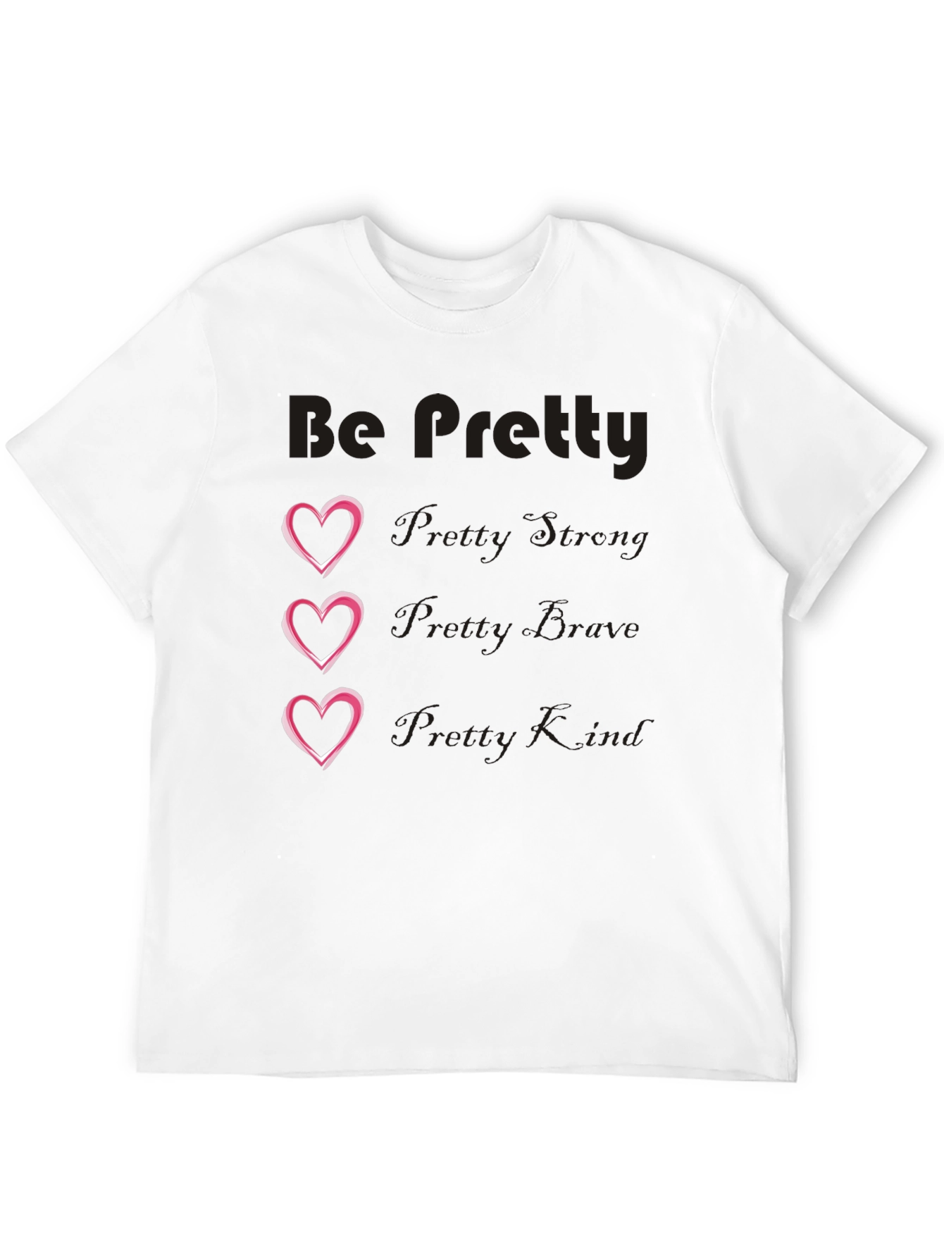 Black Be Pretty Heart Tee - Black Cotton Blend view 12