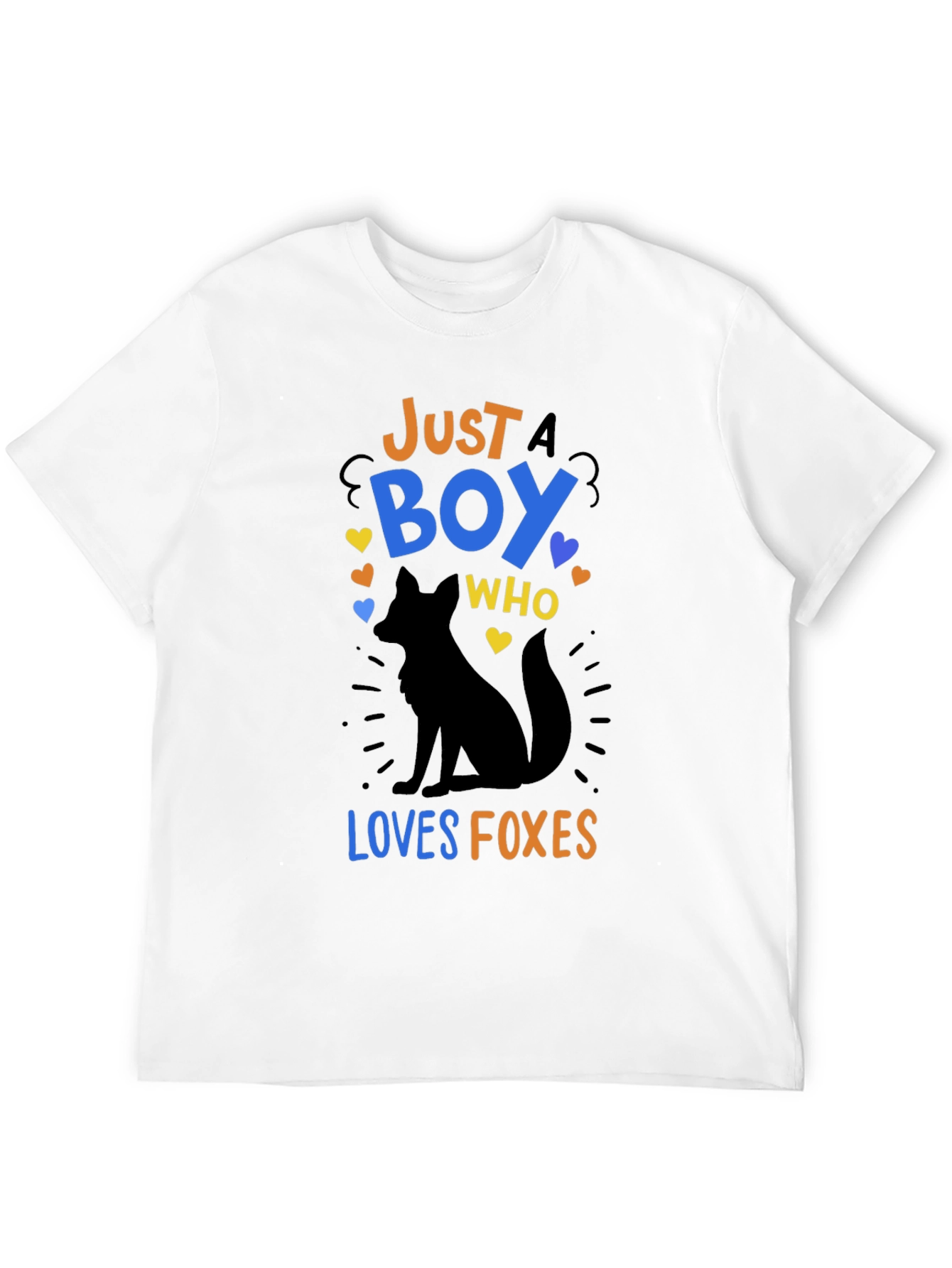 Black Just A Boy Who Loves Foxes T-Shirt view 12