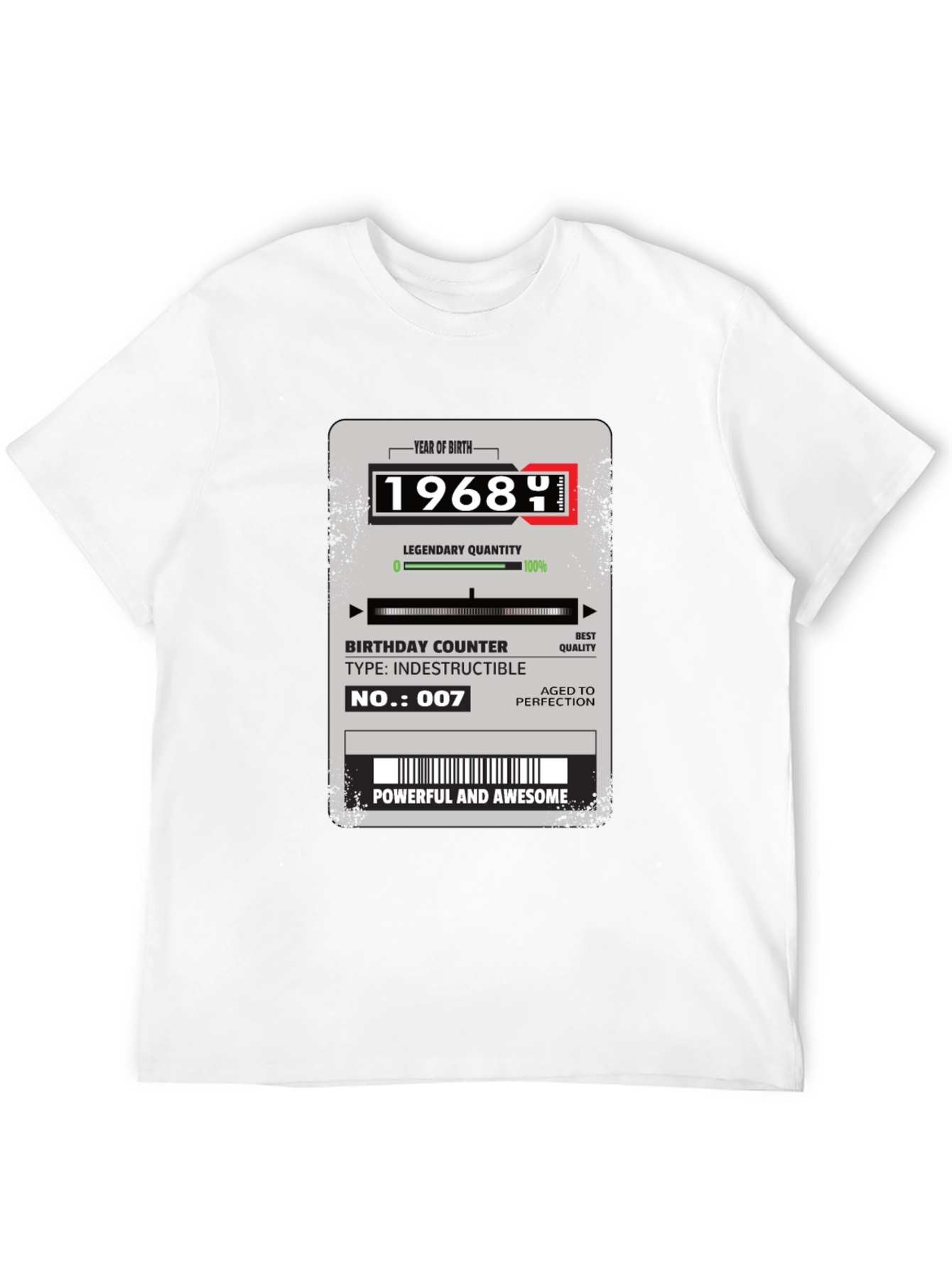 Black 1968 Birthday T-Shirt: Powerful & Awesome view 12