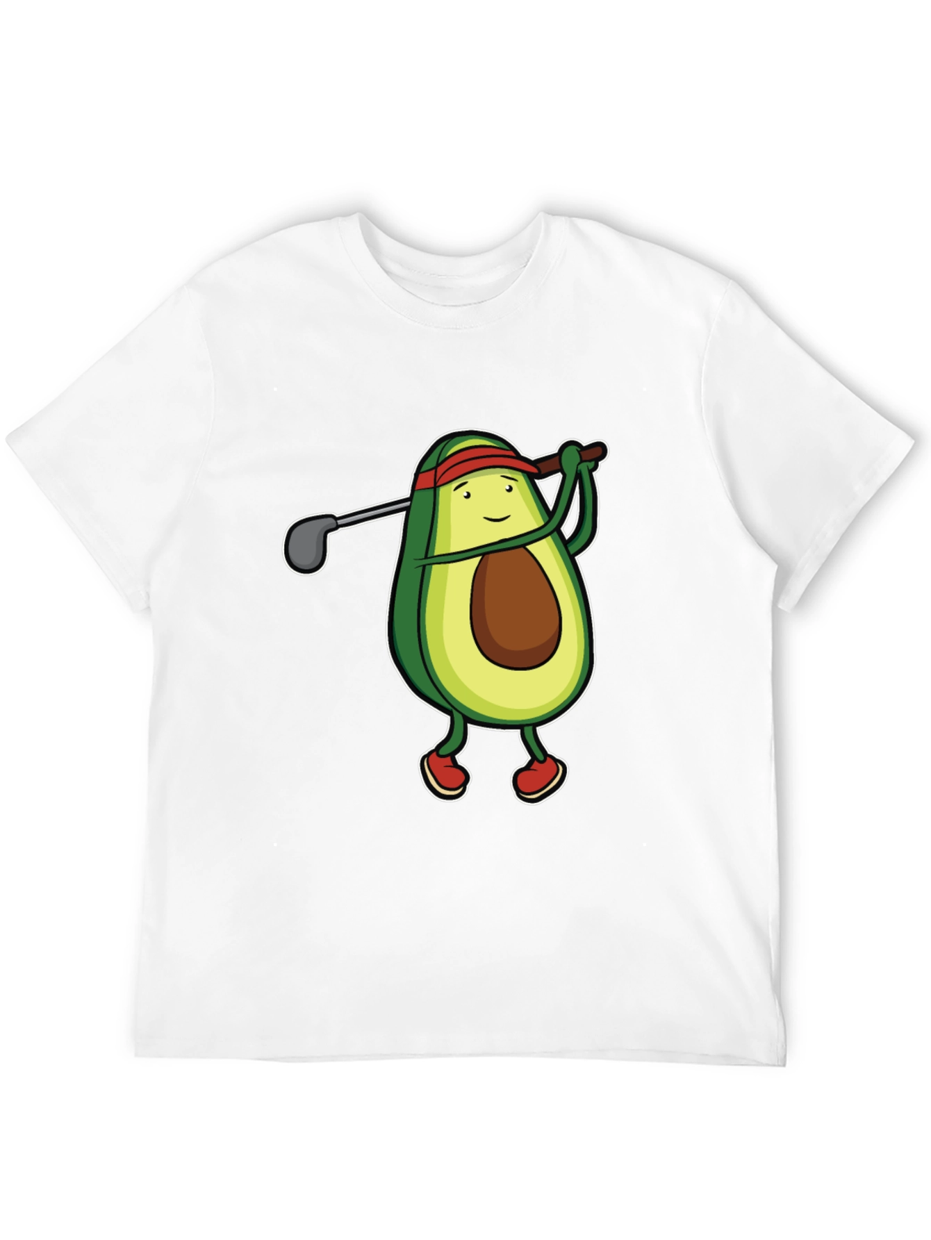 Black Avocado Golfer Funny Black T-Shirt view 12