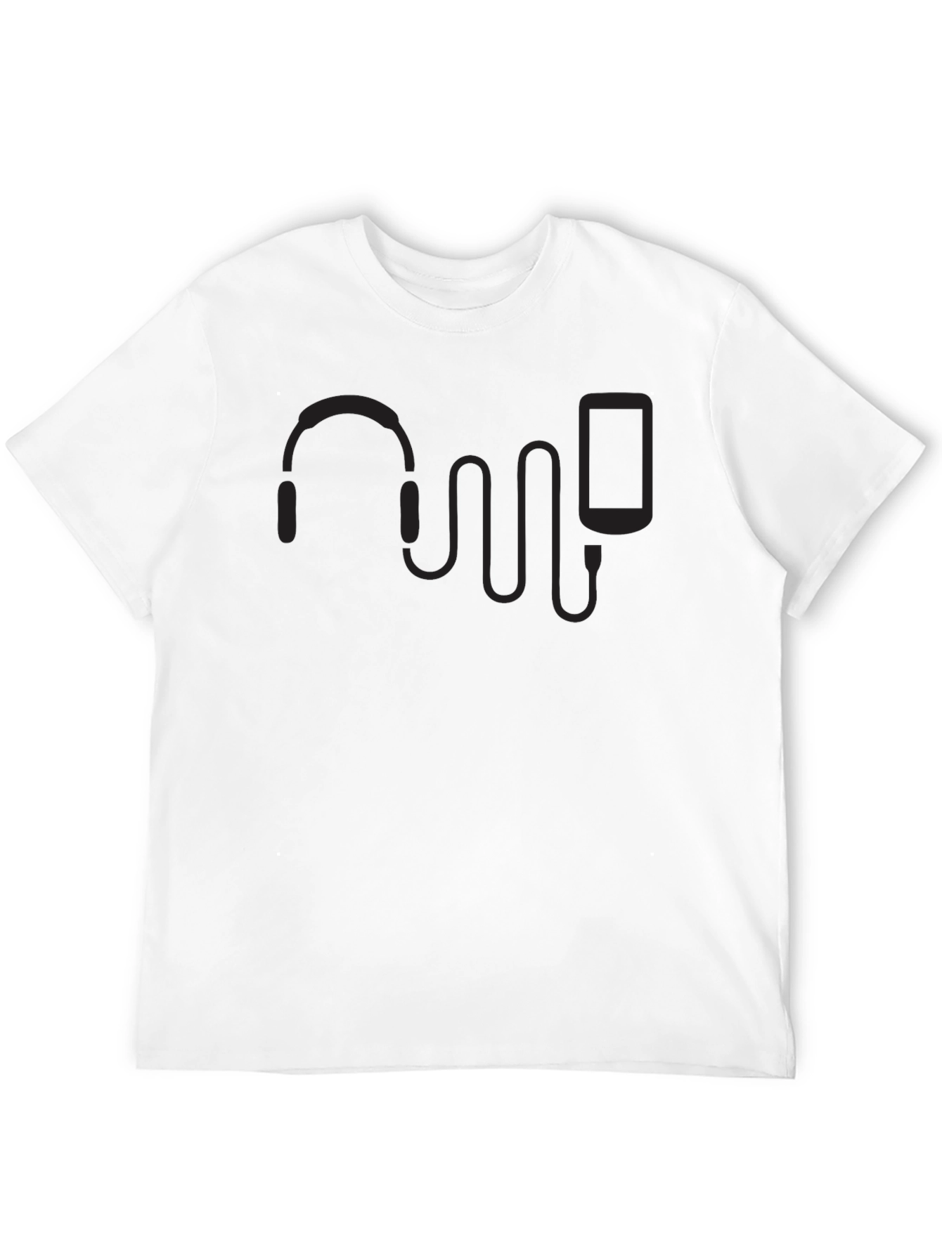 Black Headphones & Phone Graphic T-Shirt - Music Lover Tee view 12