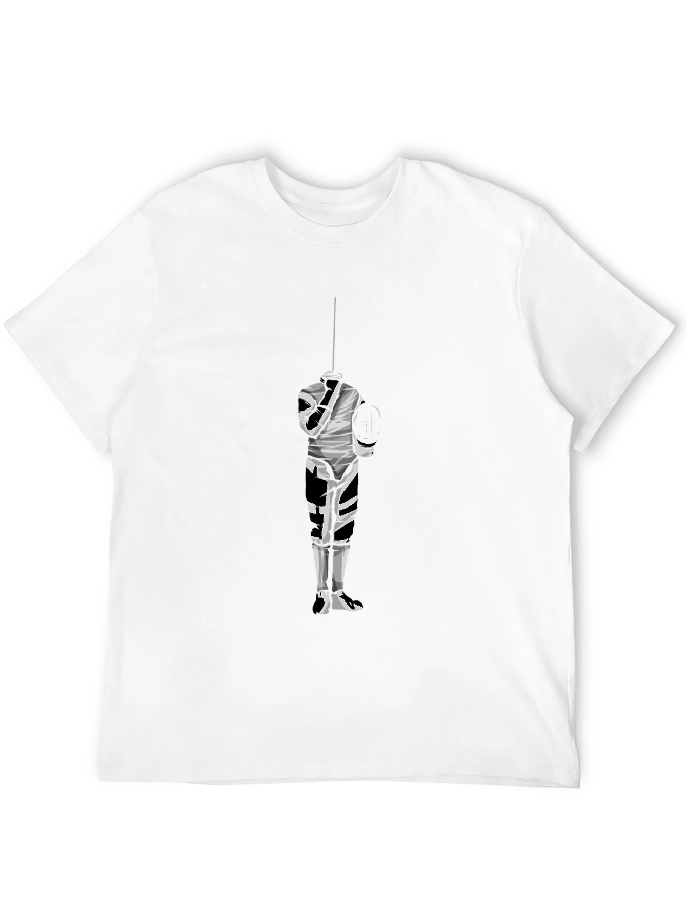 Black Fencing Graphic Tee - Black Cotton T-Shirt view 12
