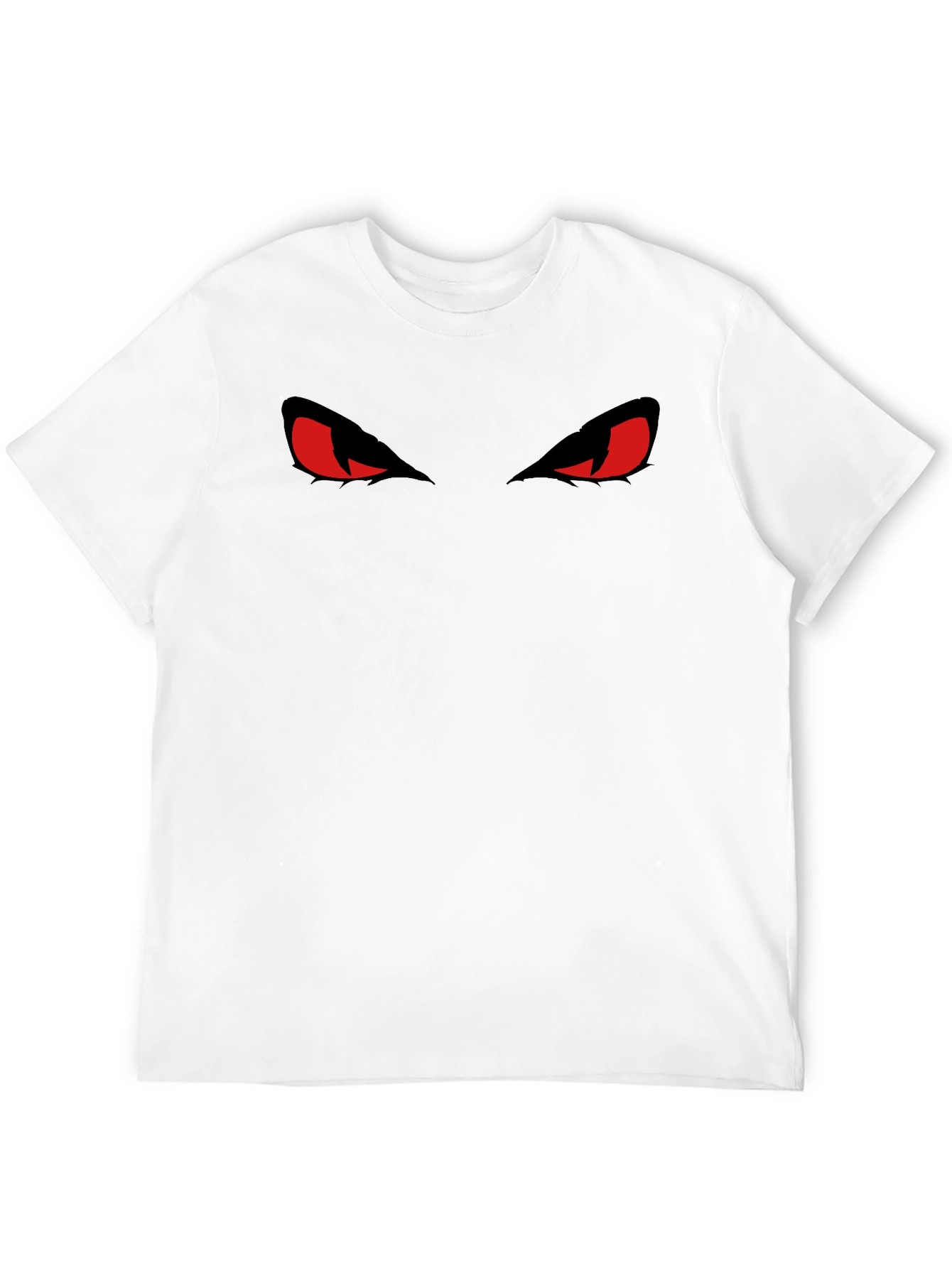 Black Men's Black T-Shirt with Red Evil Eyes Graphic view 12