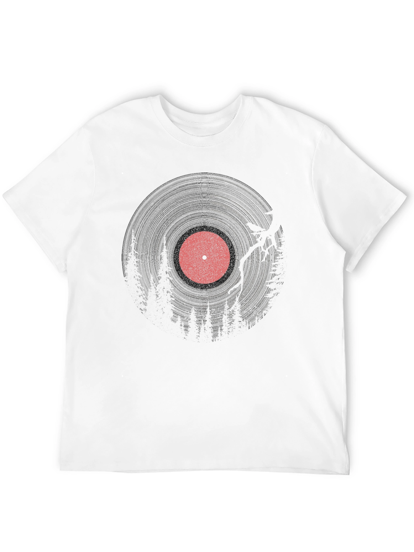 Black Retro Vinyl Record Graphic T-Shirt - Black view 12