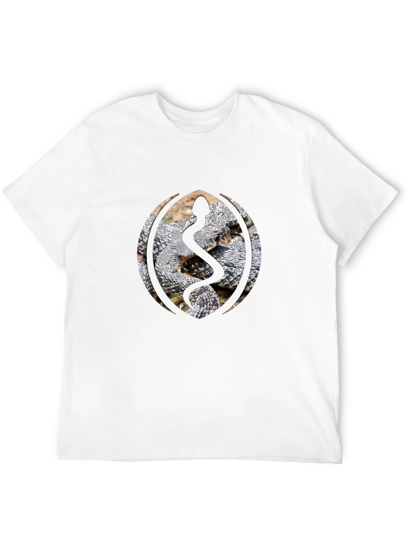 Black Snake Design Black Cotton T-Shirt view 12