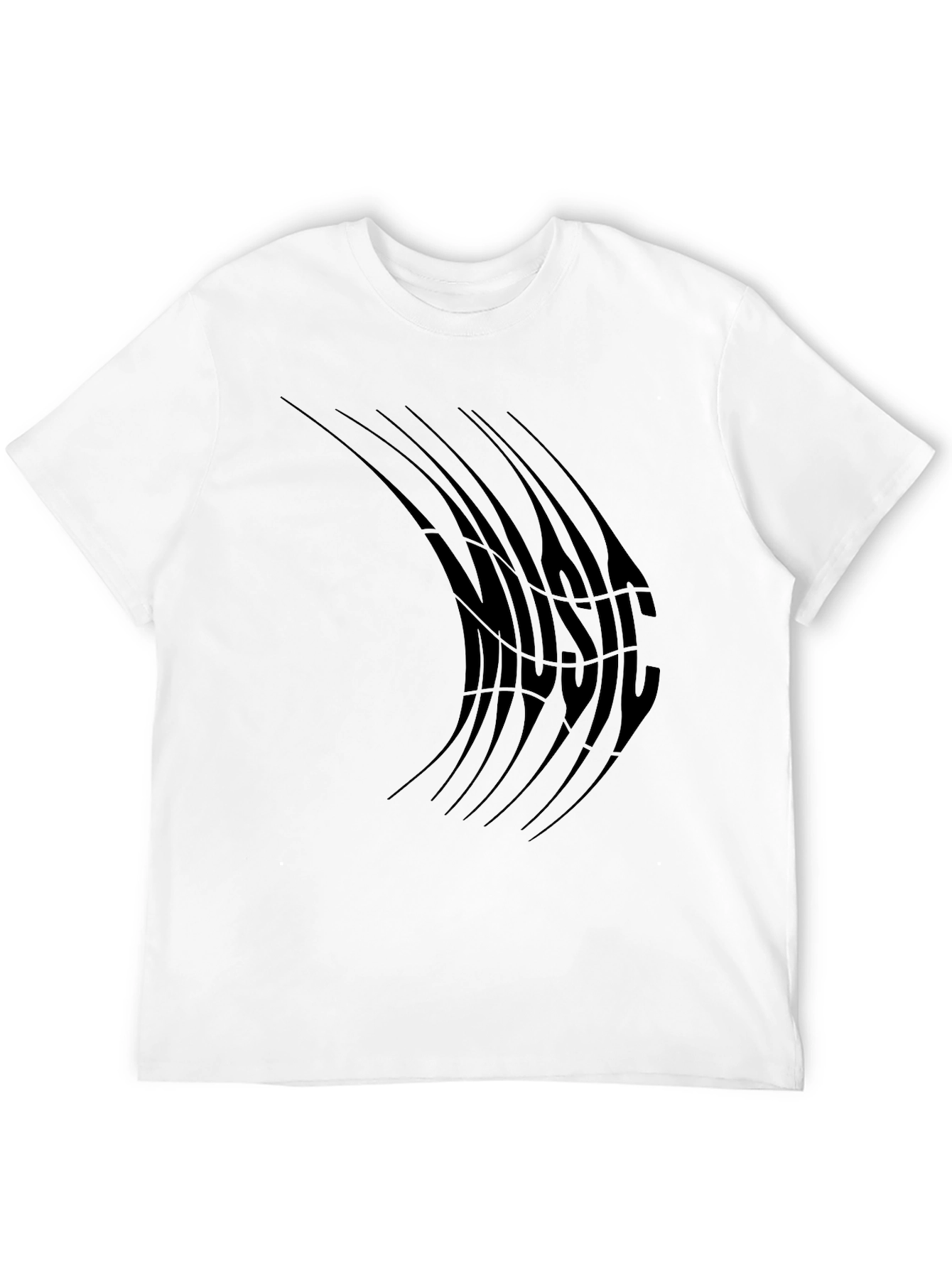 Black Abstract Music T-Shirt - Black view 12