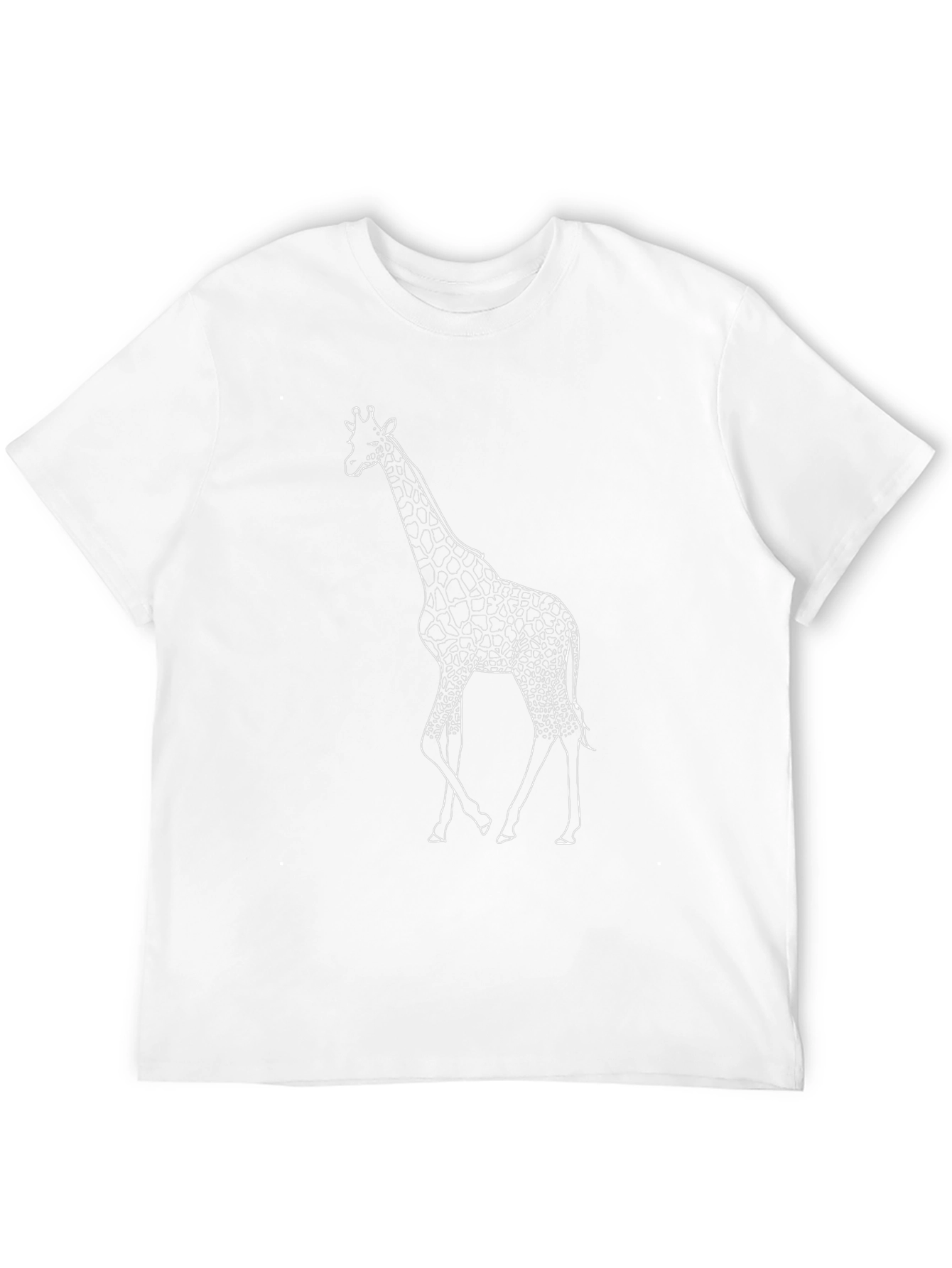 Black Giraffe Outline Graphic Tee - Black Cotton Blend view 12