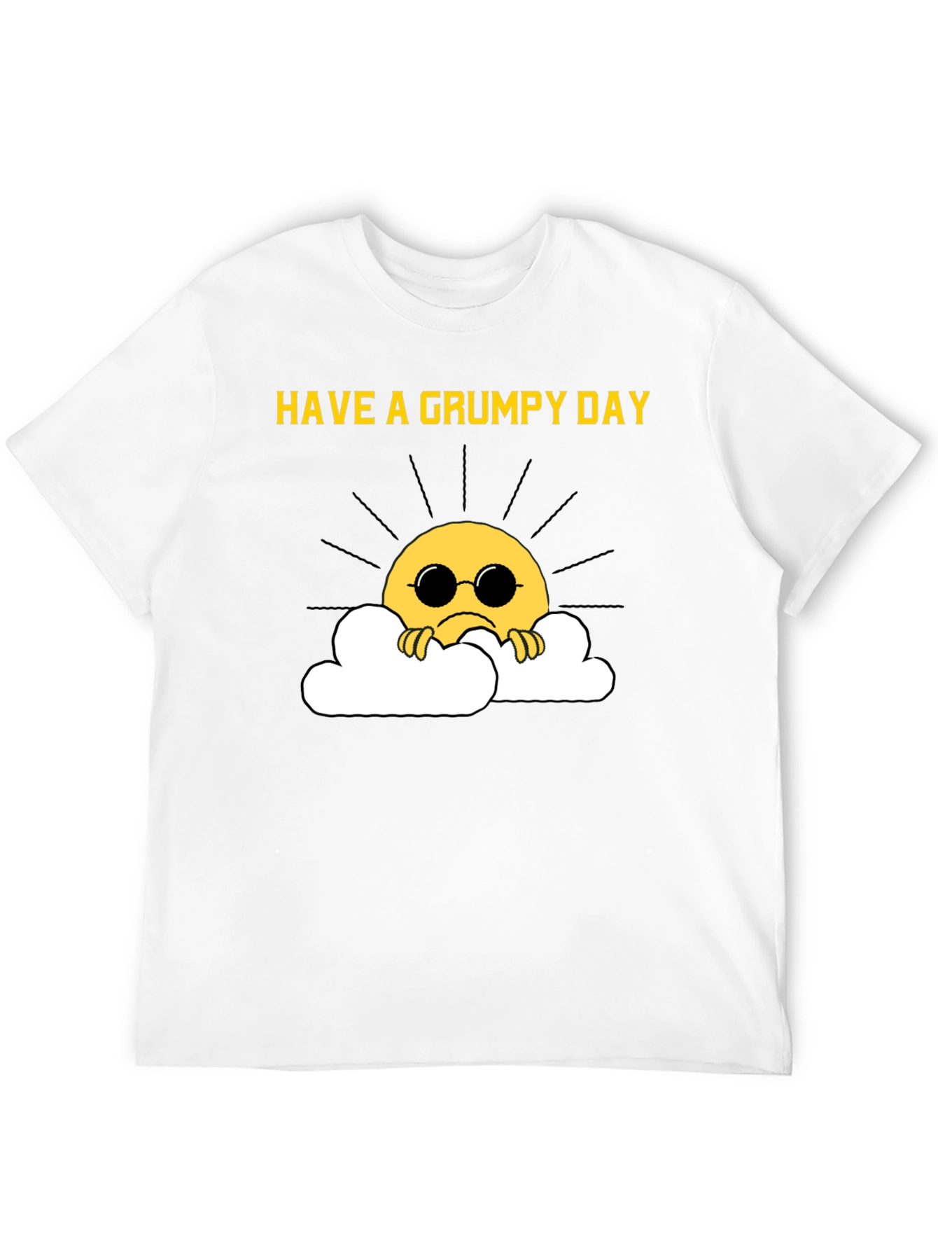 Black Grumpy Sun T-Shirt - Funny Graphic Tee view 12