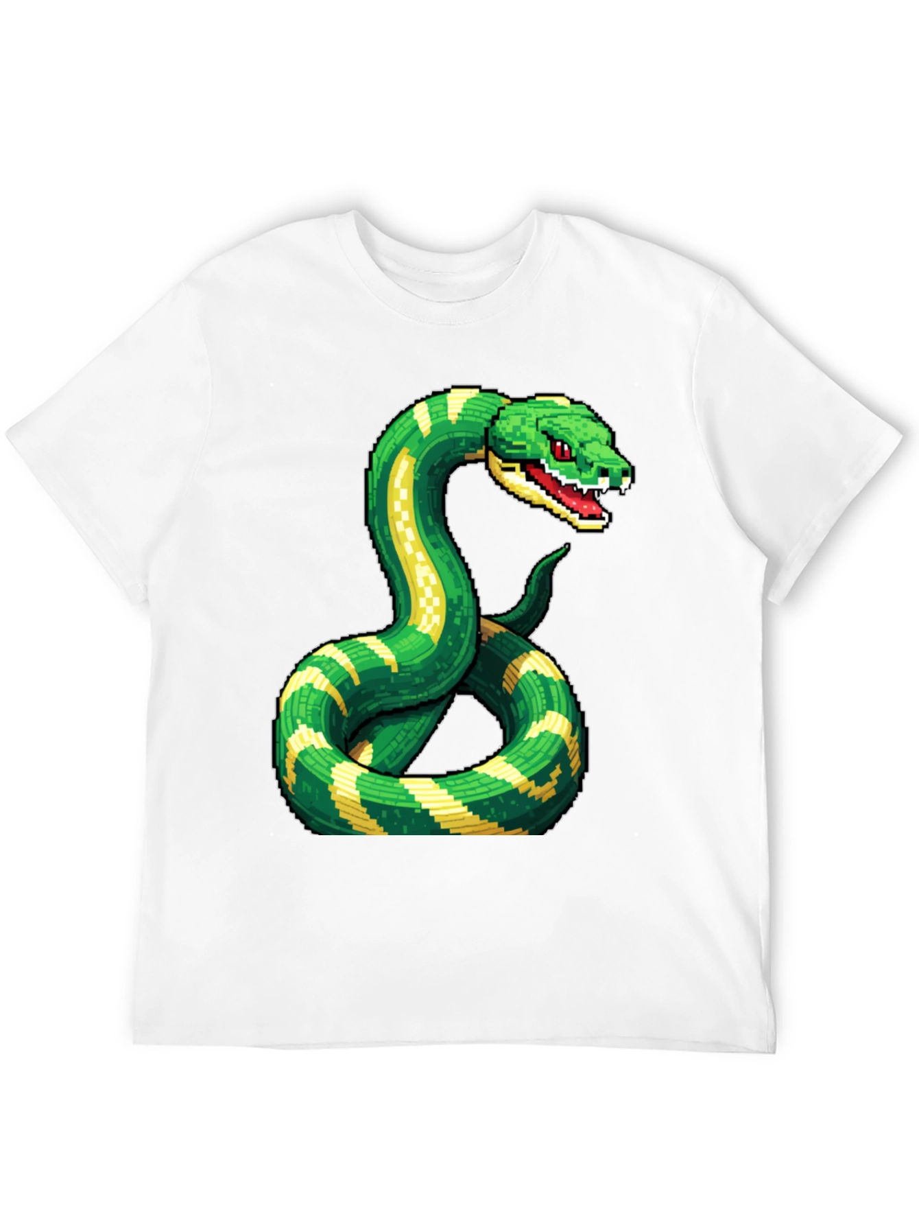 Black Pixelated Snake Graphic Tee - Gamer Style view 12