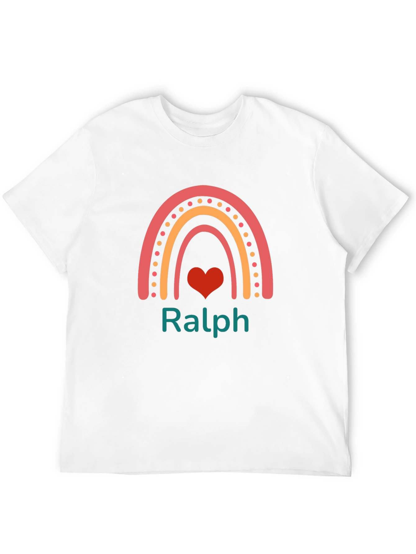 Black Personalized Rainbow Heart Men's T-Shirt - Ralph view 12