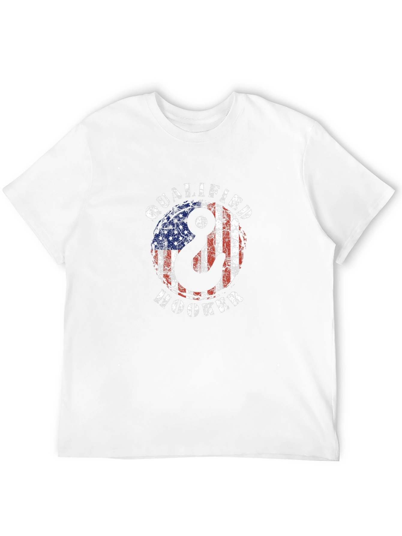 Black Qualified Hooker USA Flag Graphic T-Shirt view 12