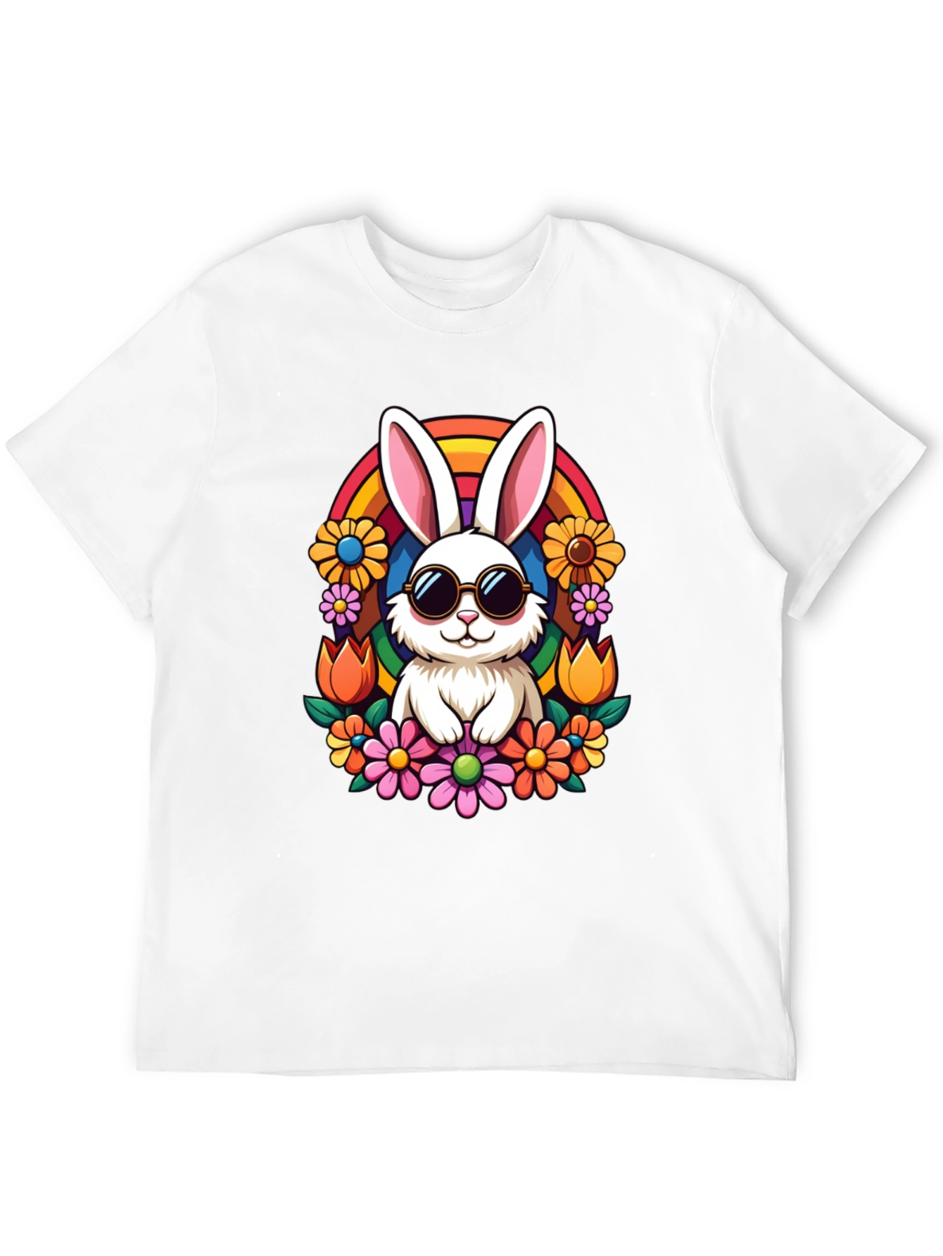 Black Cool Bunny Rainbow Tee view 12