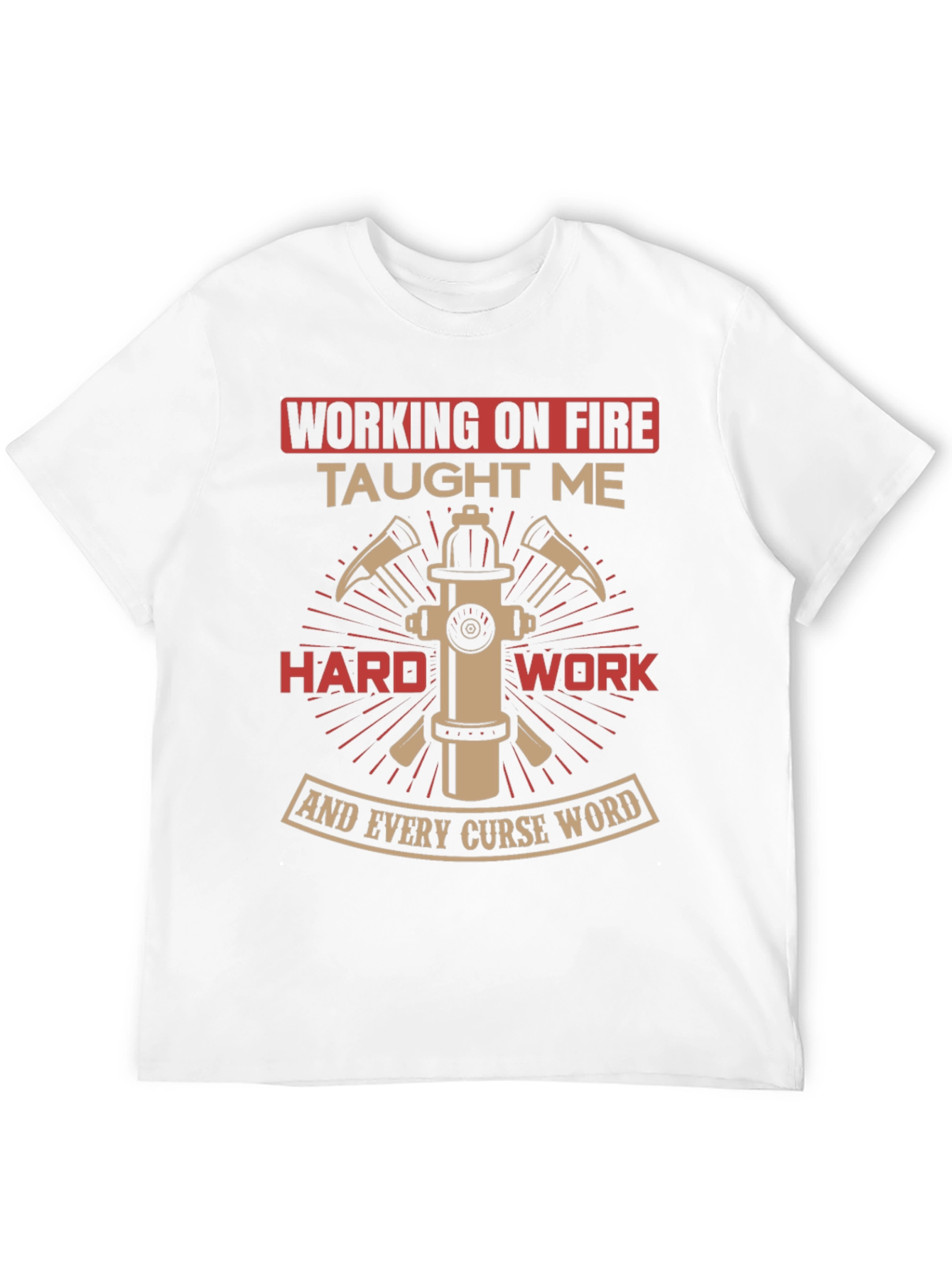 Black Firefighter Humor T-Shirt - "Working on Fire" view 12