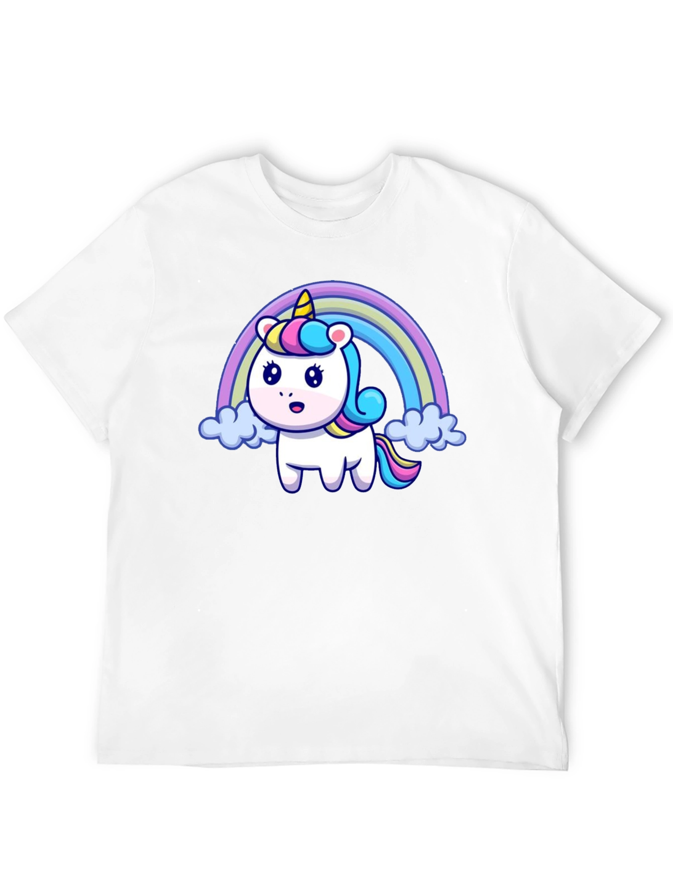 Black Rainbow Unicorn Graphic T-Shirt view 12