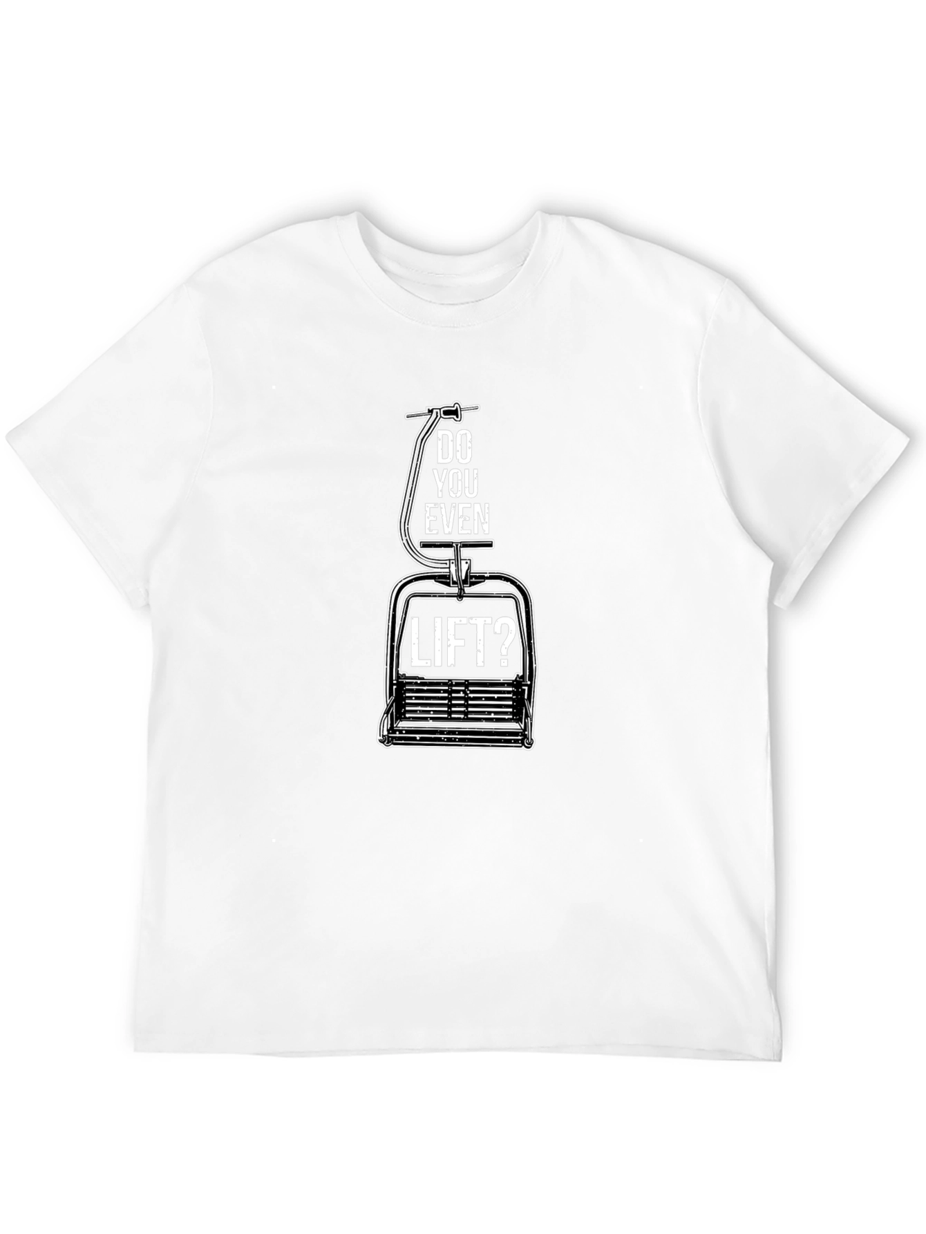 Black Do You Even Lift? Graphic Tee - Ski Lift Design view 12