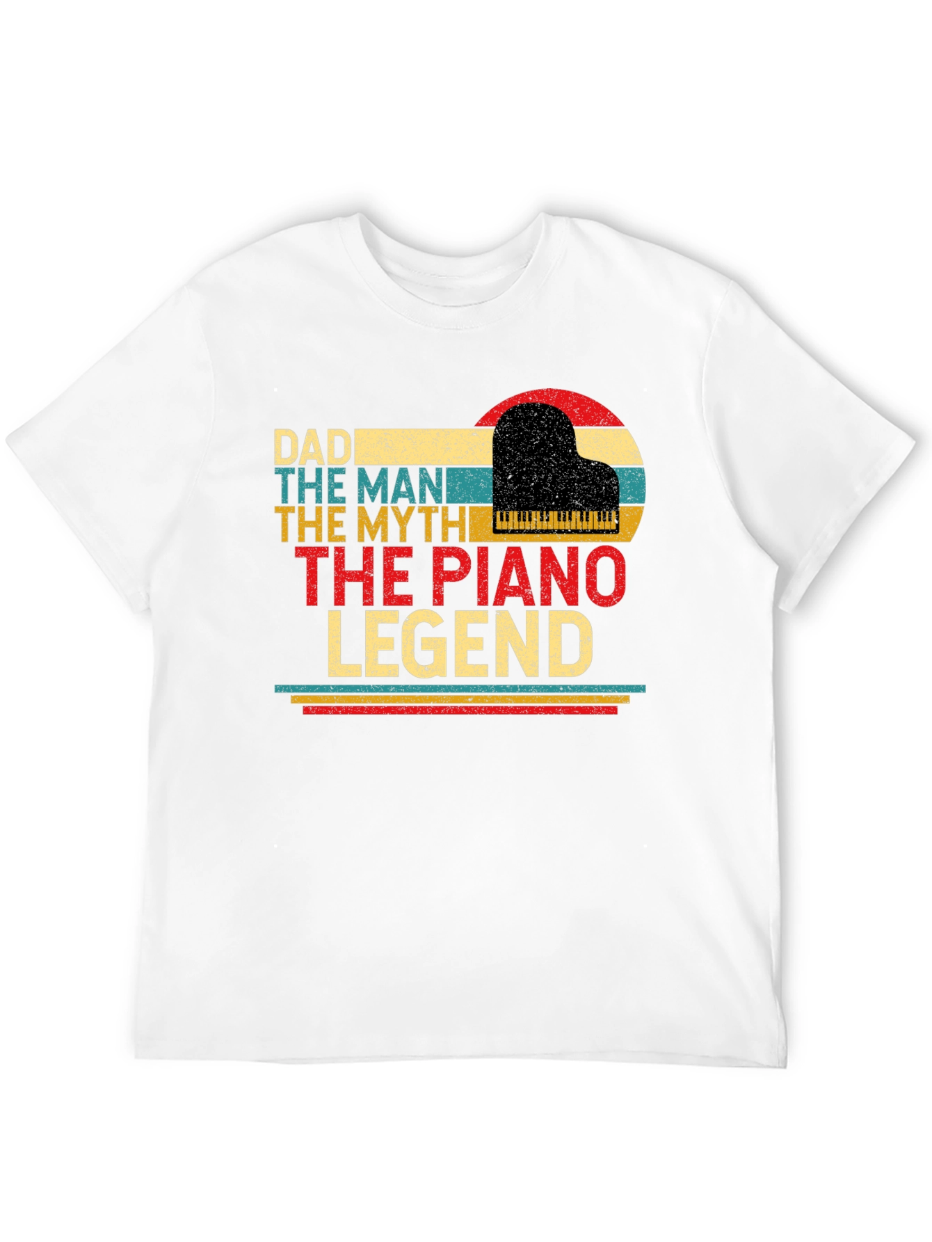 Black Dad Piano Legend T-Shirt - The Man, The Myth view 12
