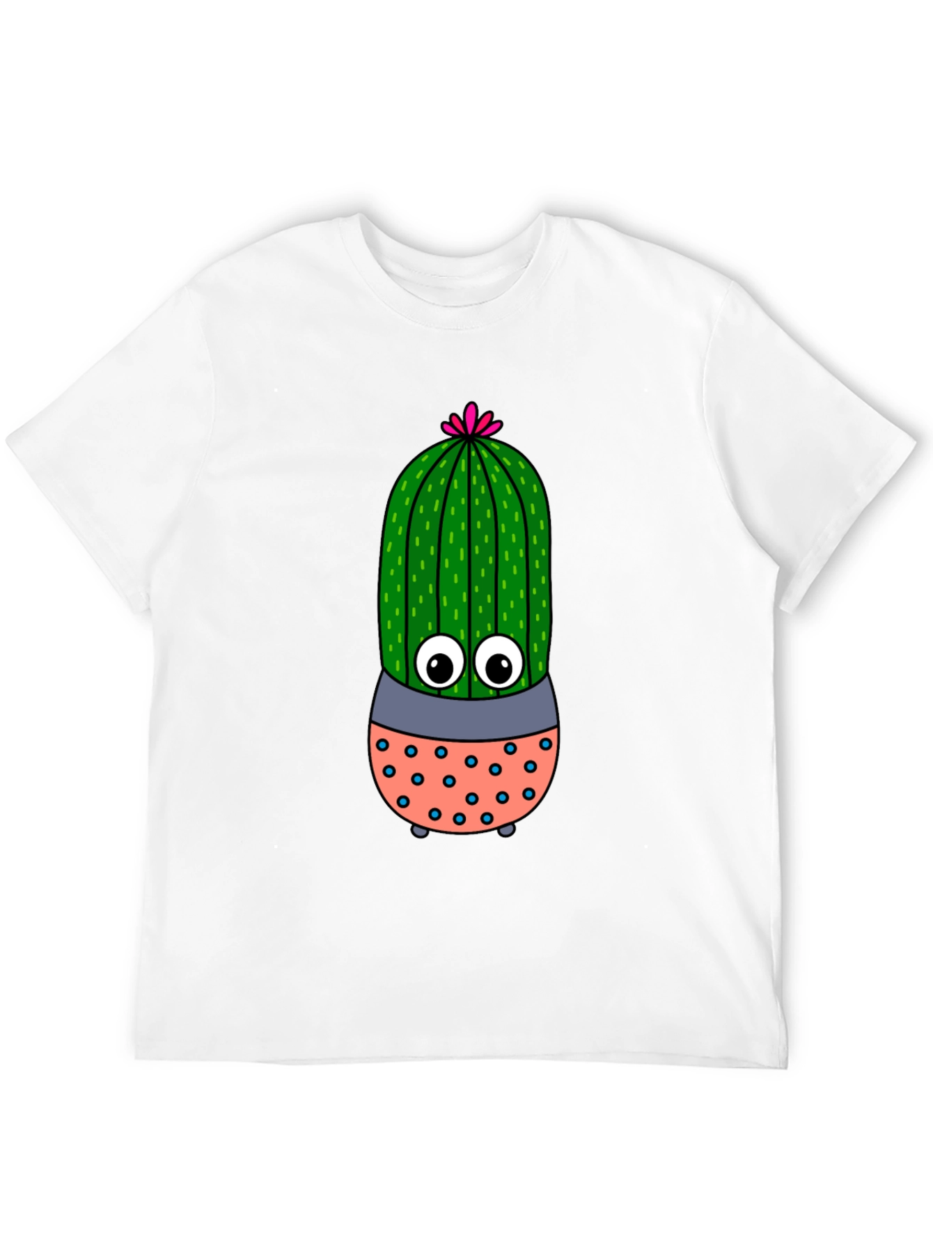 Black Cute Cartoon Cactus Black T-Shirt view 12