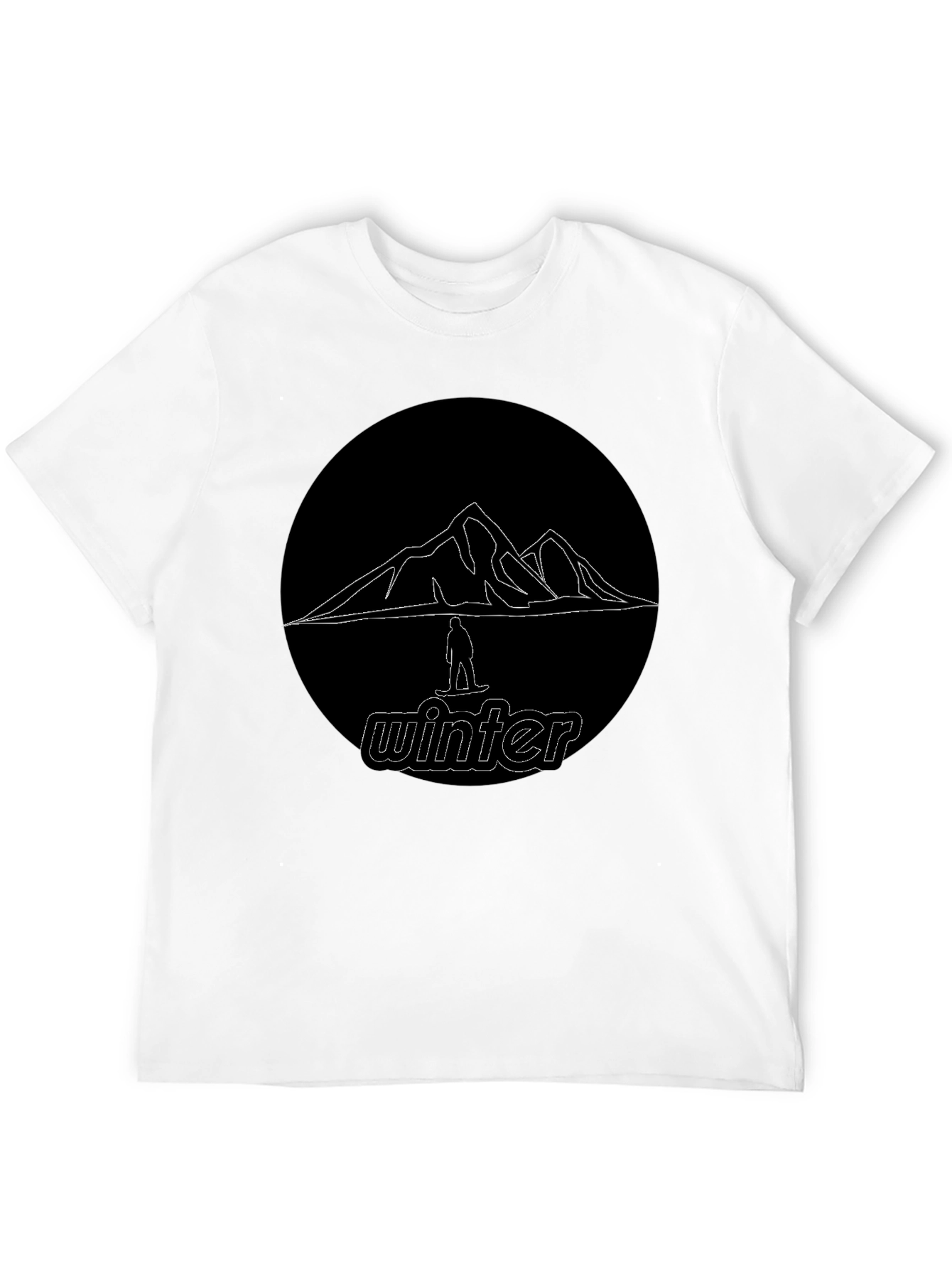 Black Black Winter Mountain Graphic T-Shirt view 12