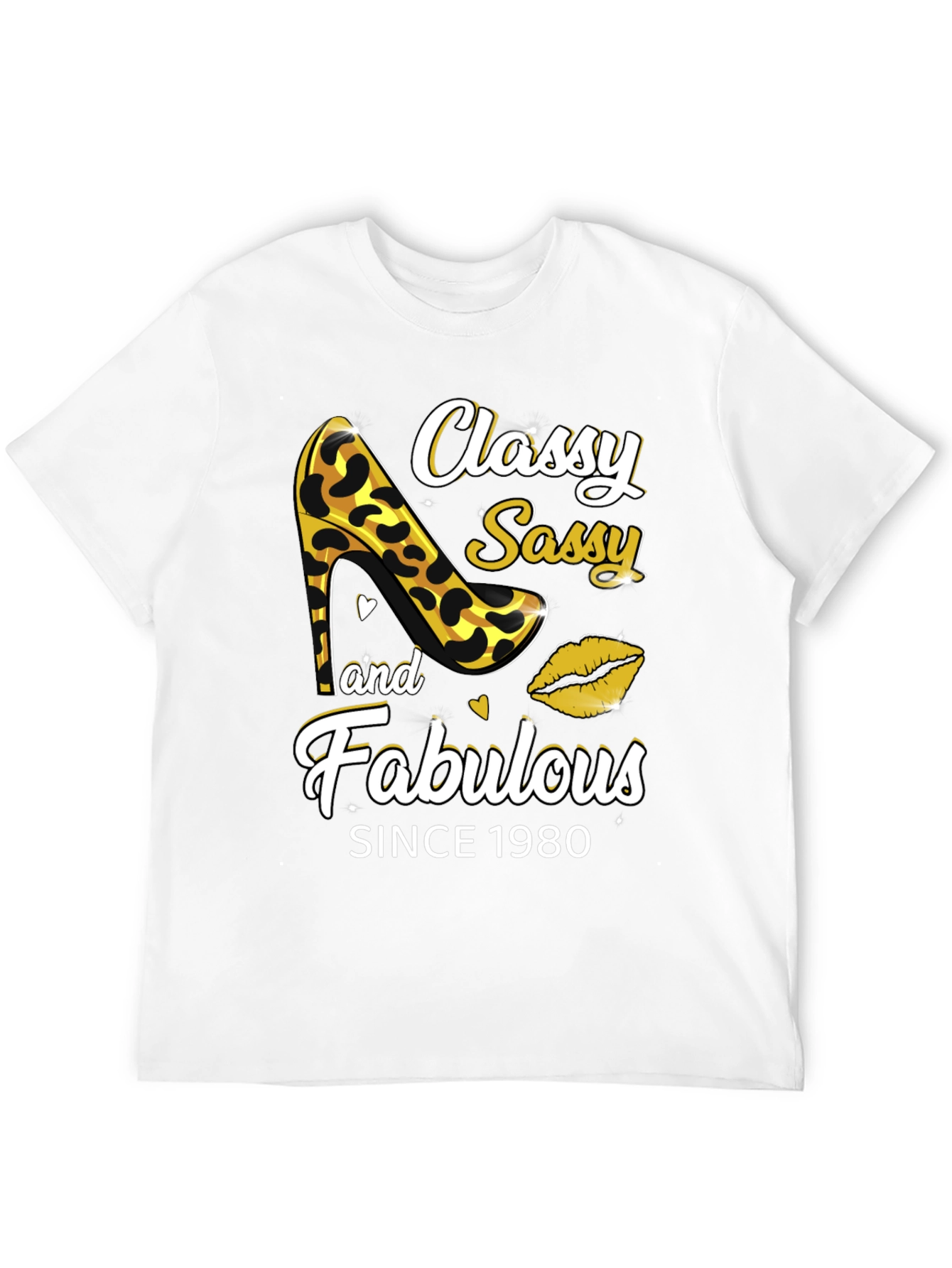 Black Classy Sassy Fabulous Since 1980 Graphic Tee view 12