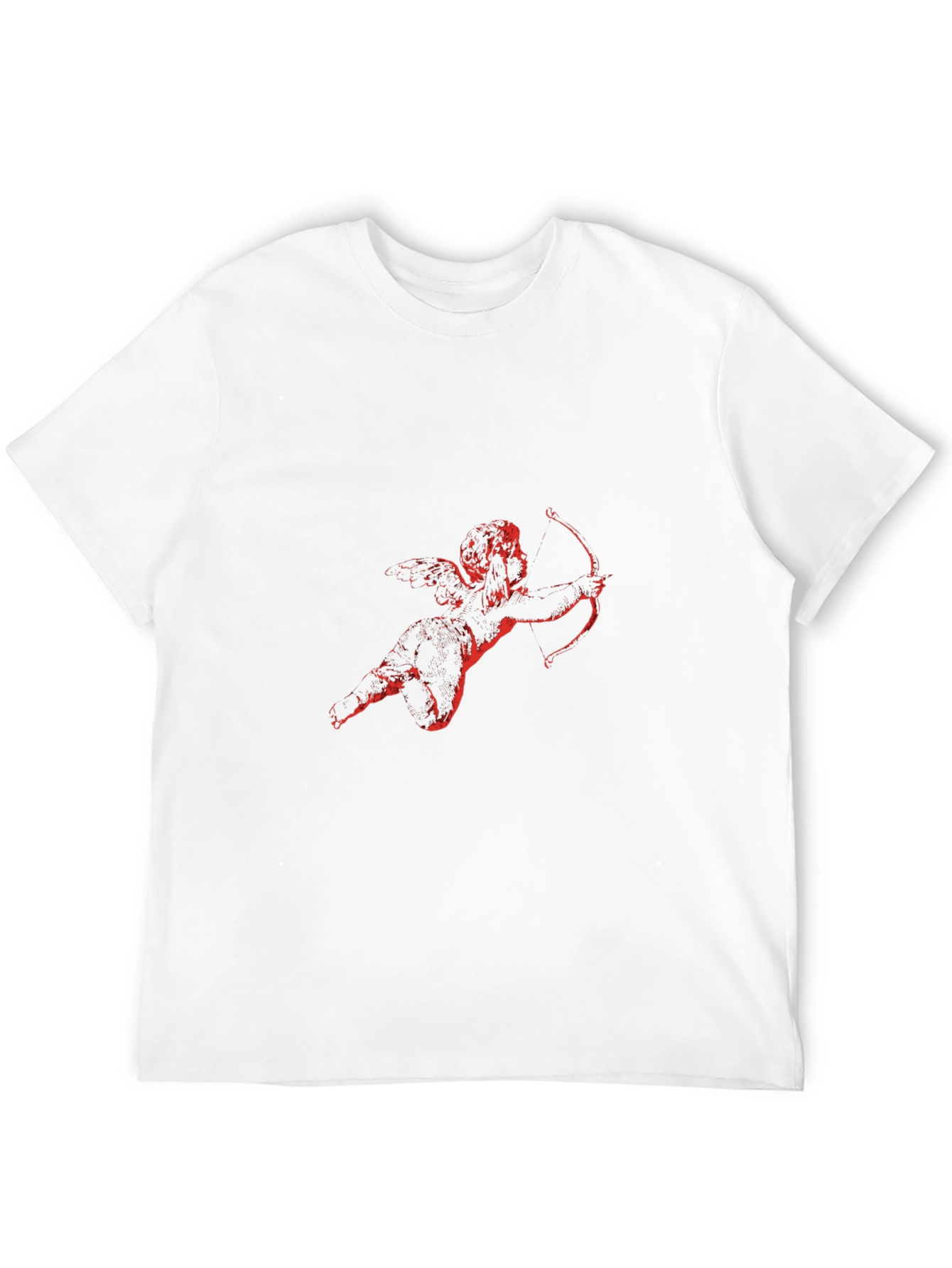 Black Angel Cupid Graphic Print Black T-Shirt view 12