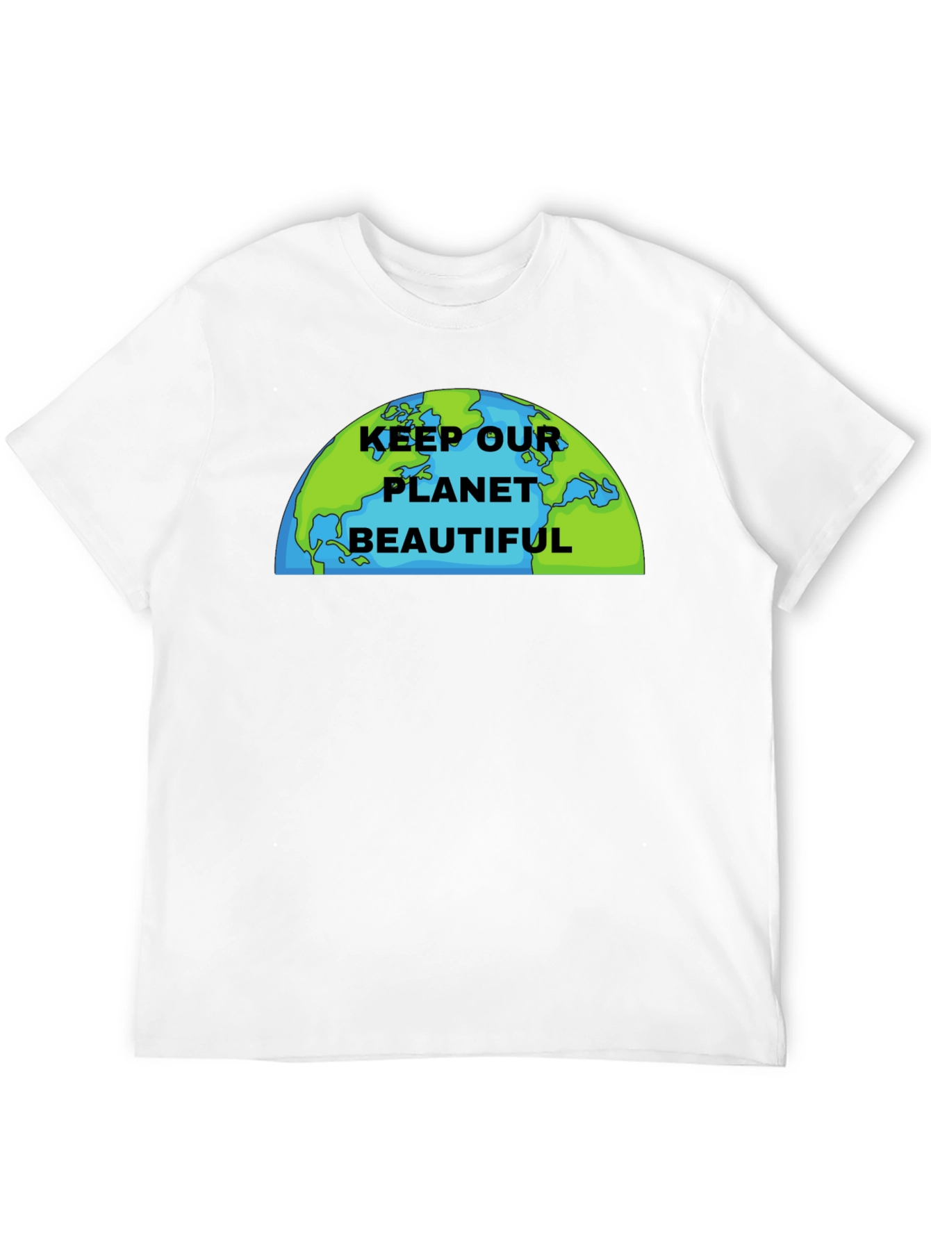 Black Keep Our Planet Beautiful Graphic T-Shirt view 12