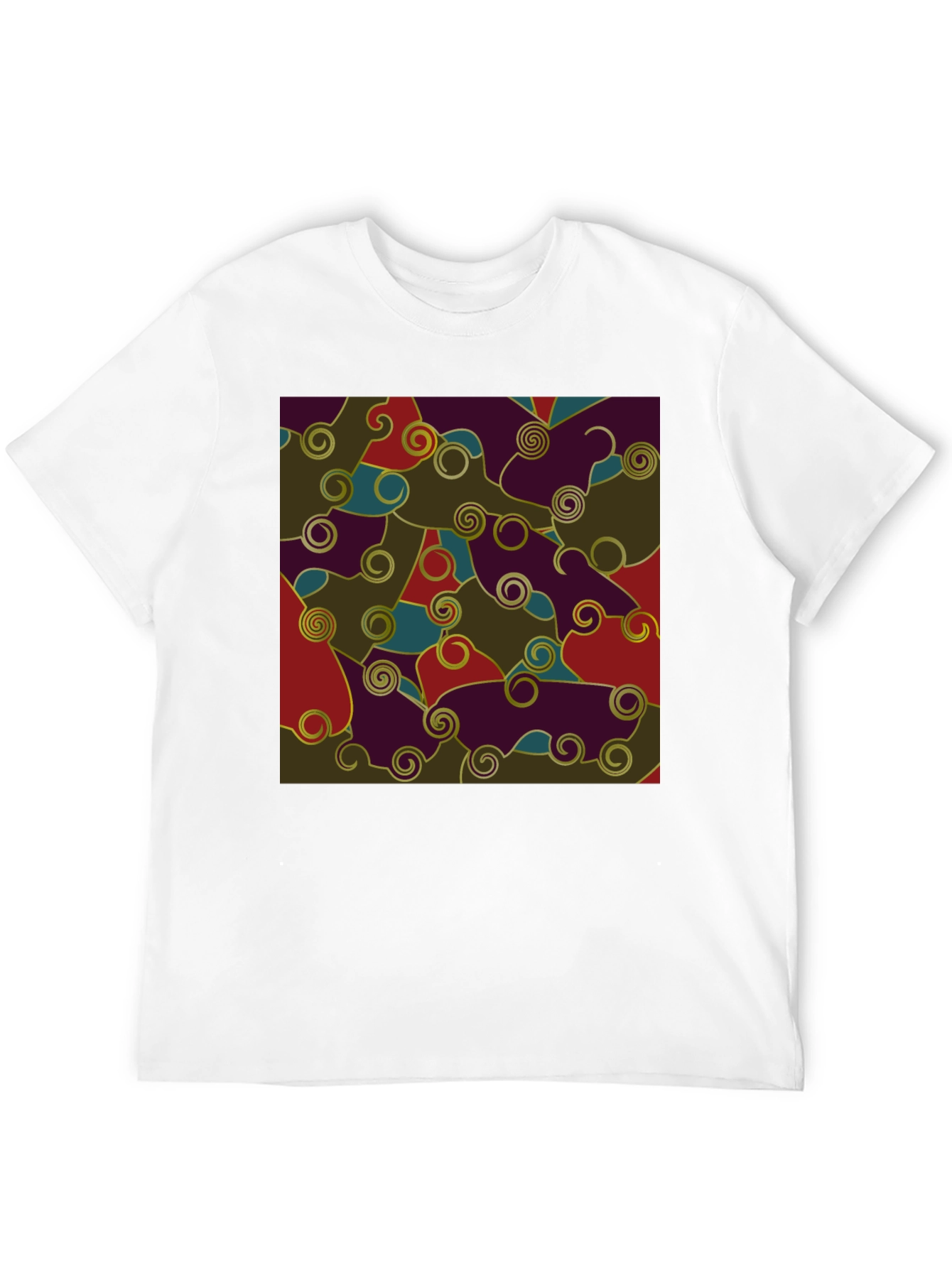 Black Abstract Pattern Black T-Shirt view 12