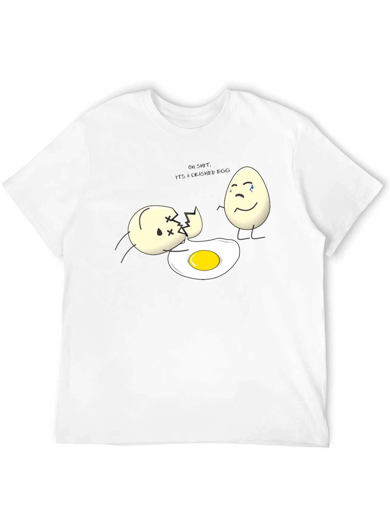Black Cracked Egg Humor T-Shirt view 12